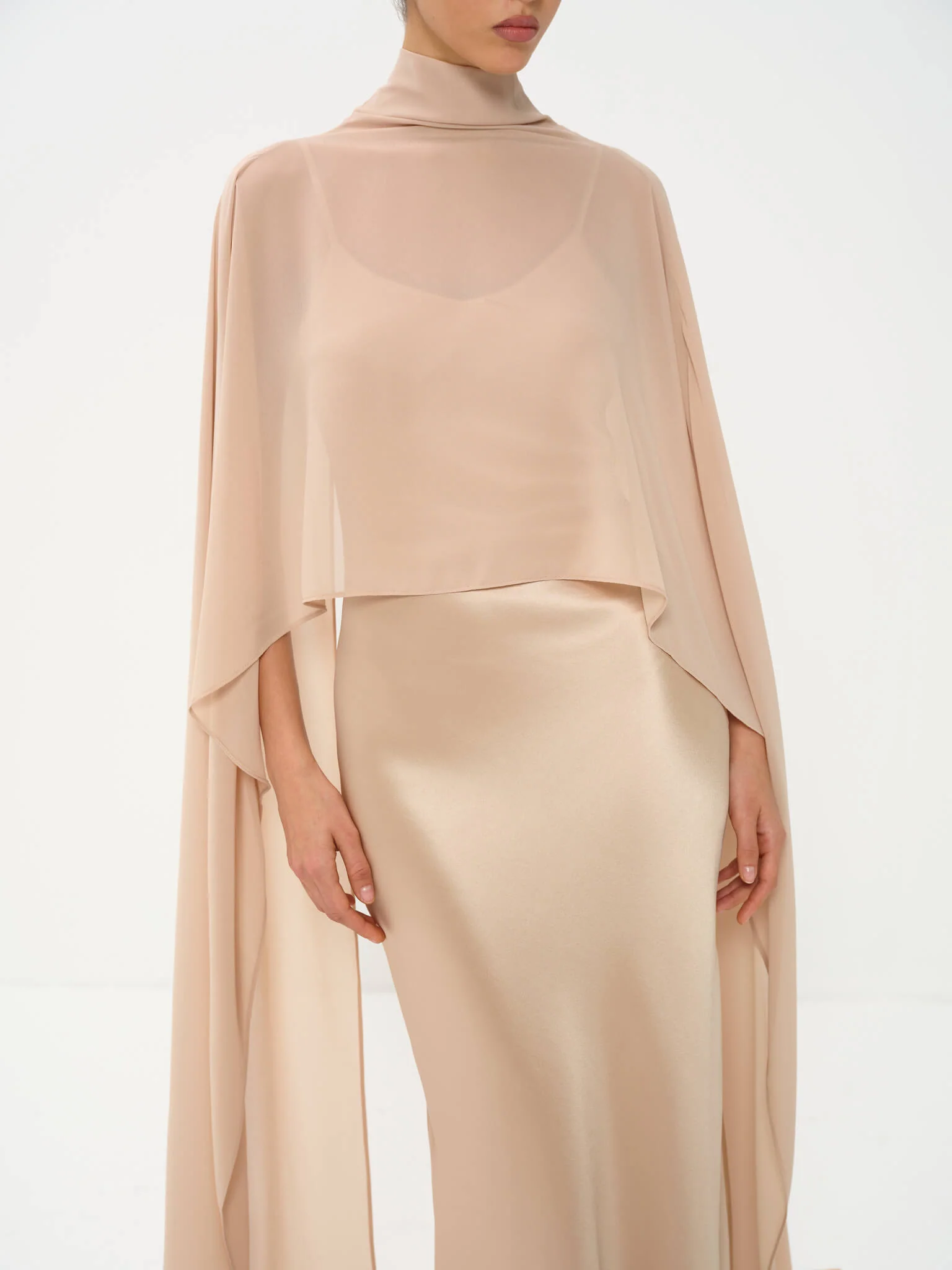 Almeria Cape Gown in Naia™ Satin - Image 6