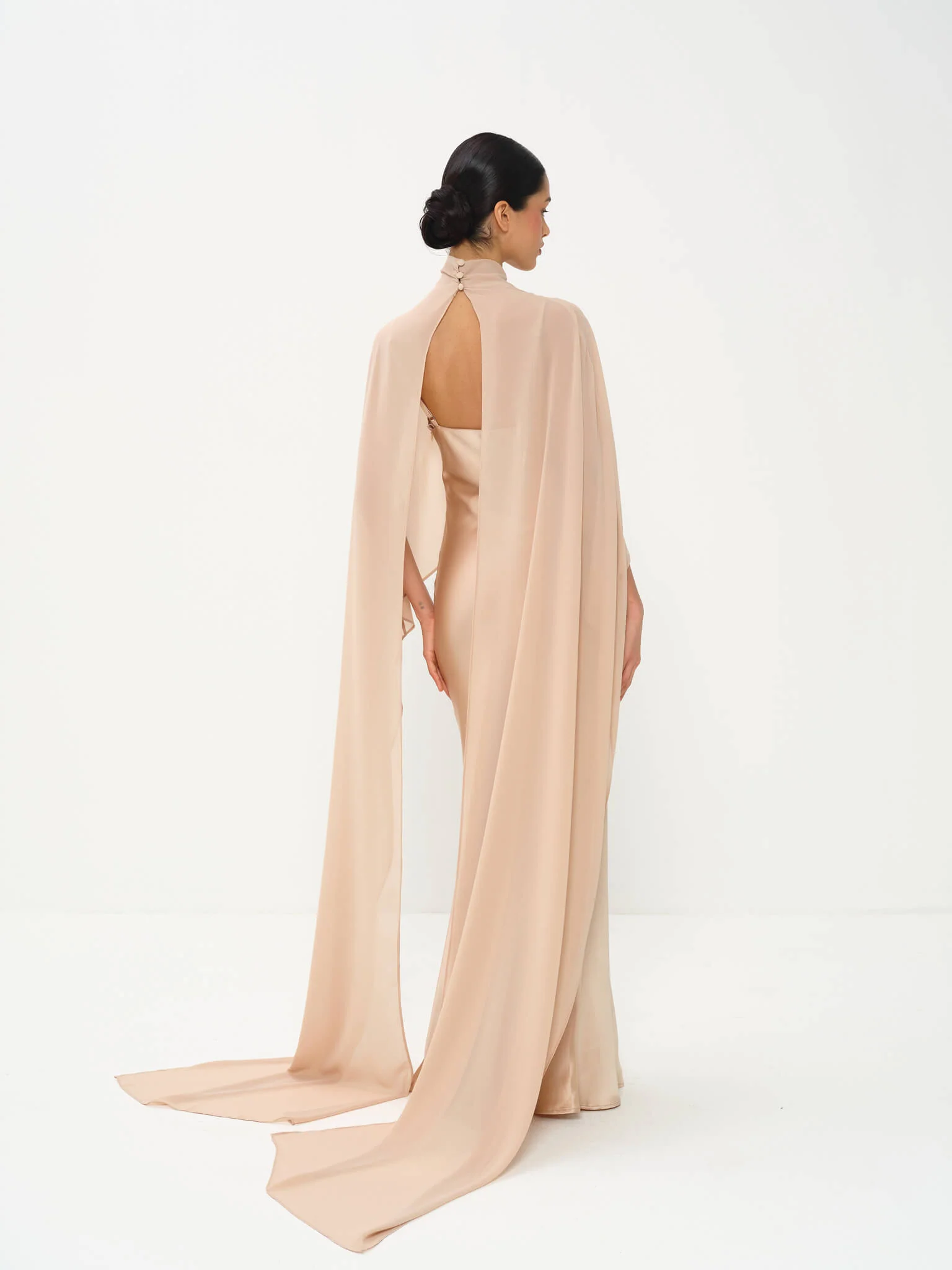 Almeria Cape Gown in Naia™ Satin - Image 7