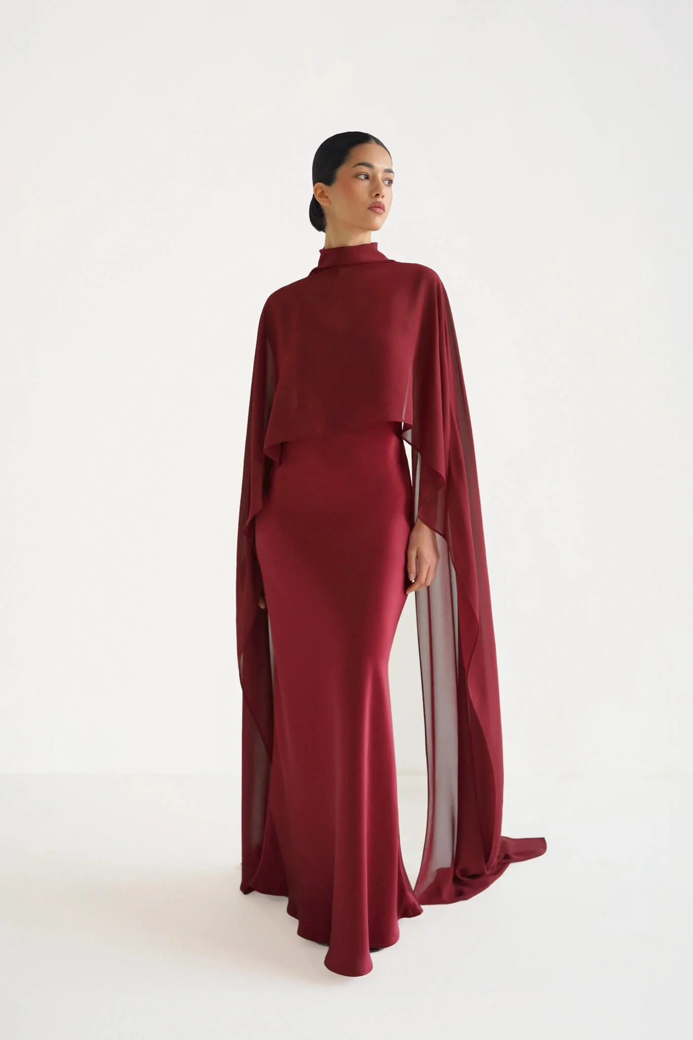 Almeria Cape Gown in Naia™ Satin - Image 8