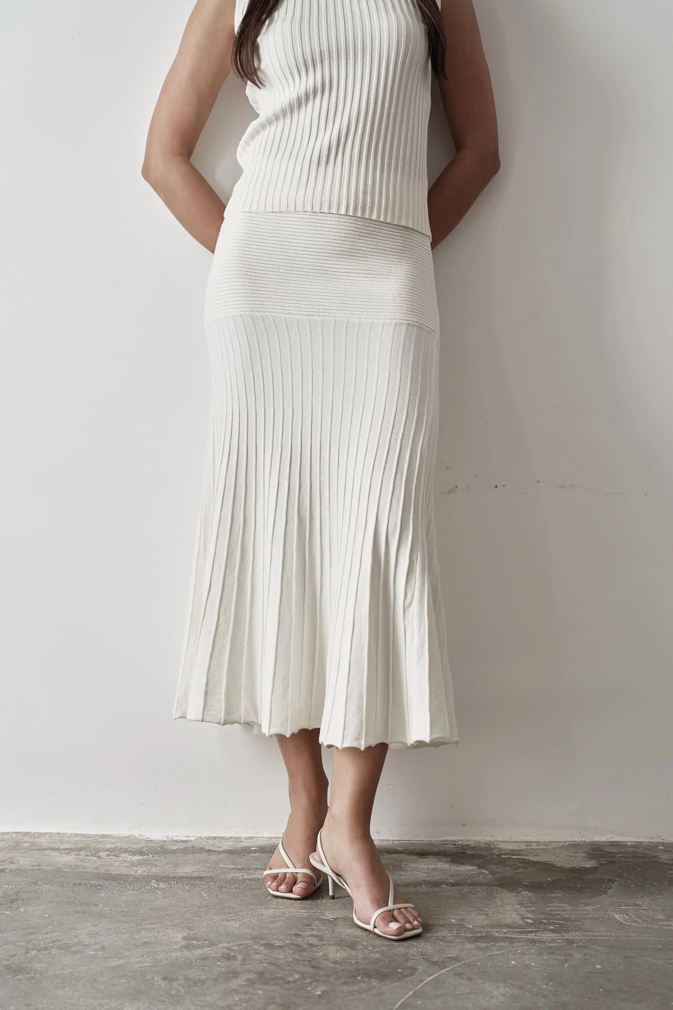 Andrea High Neck Top & Pleated Midi Skirt Set - Image 5
