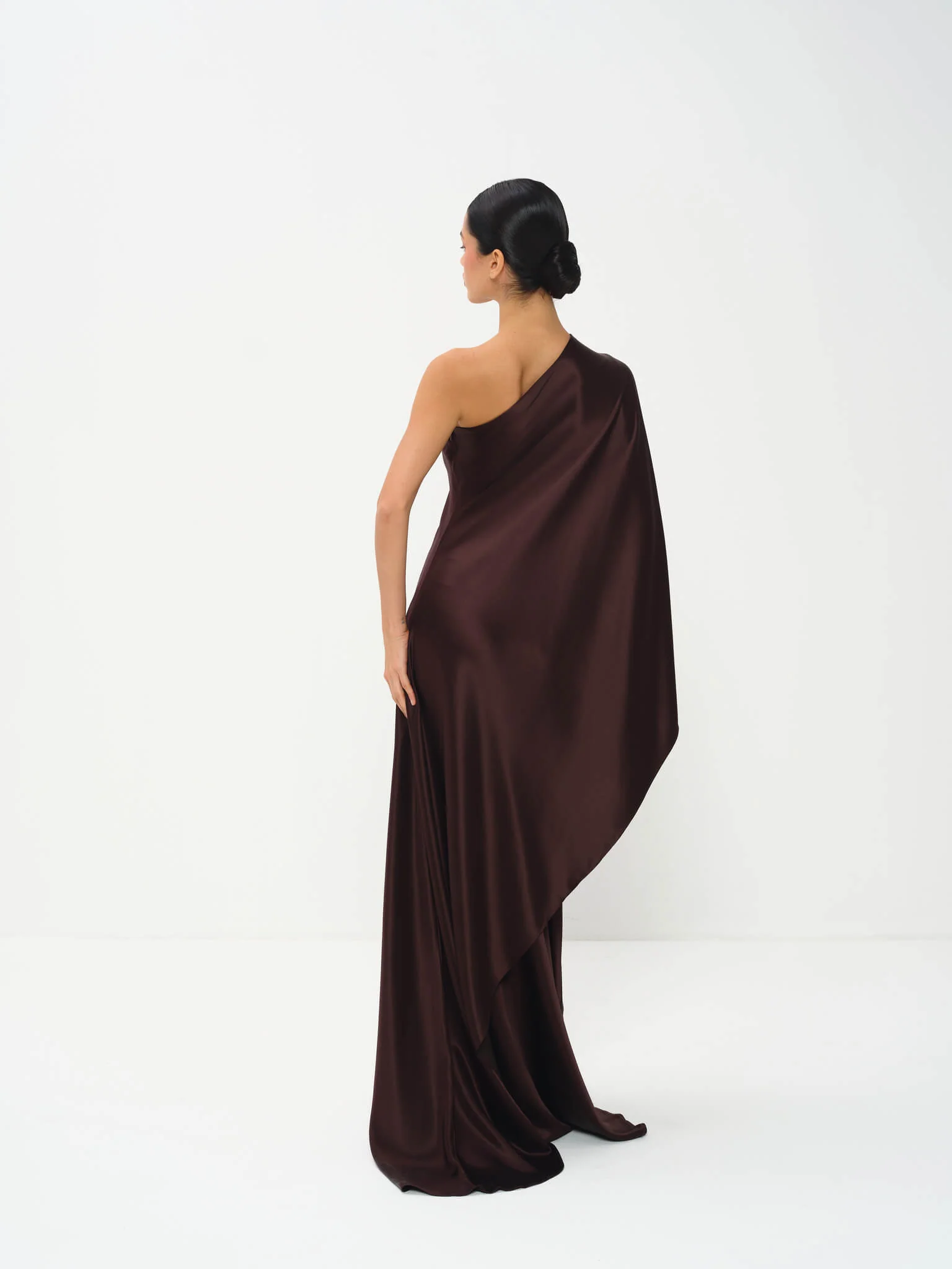 Aria Off-Shoulder Dress in Naia™ Satin - Image 5