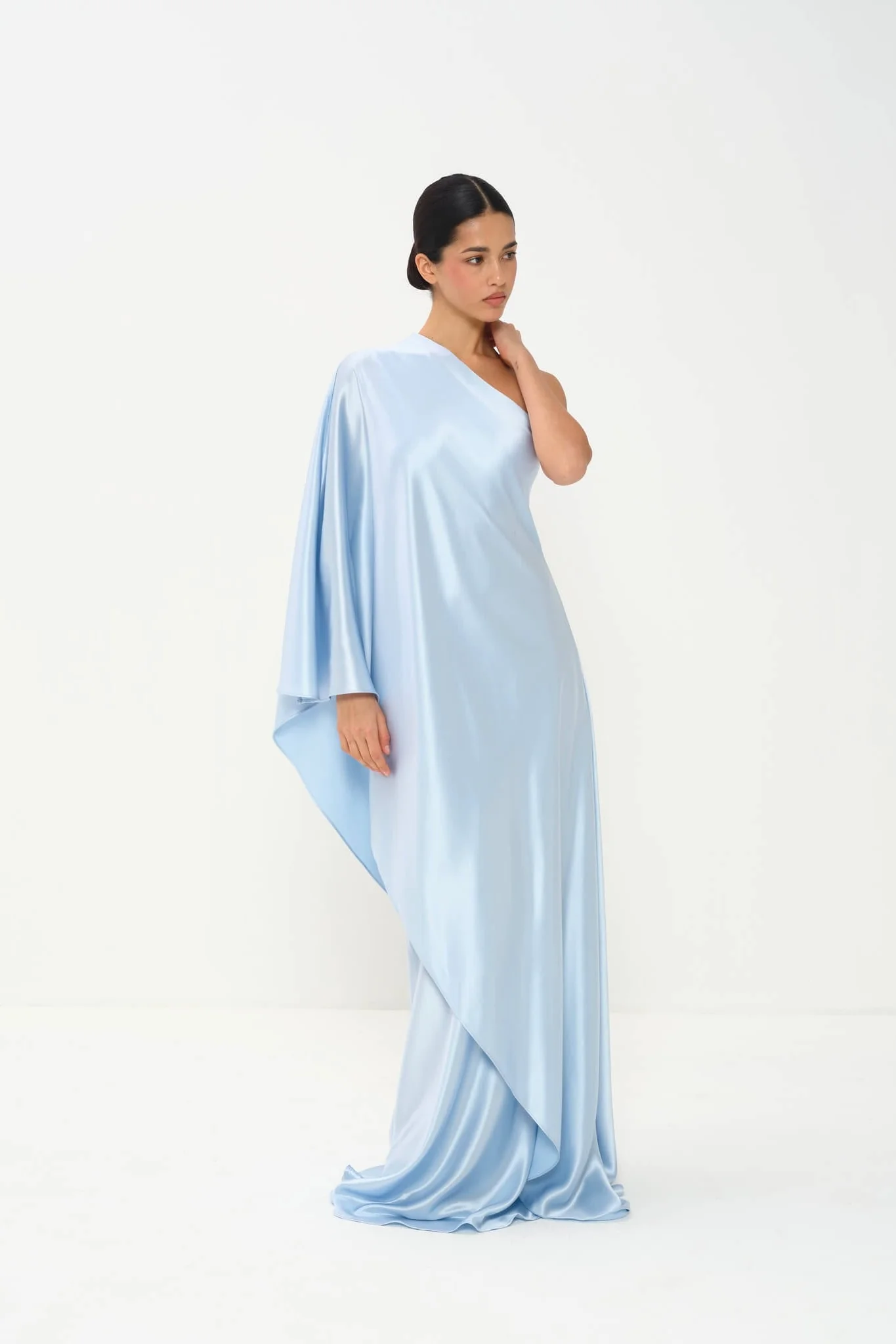 Aria Off-Shoulder Dress in Naia™ Satin - Image 6
