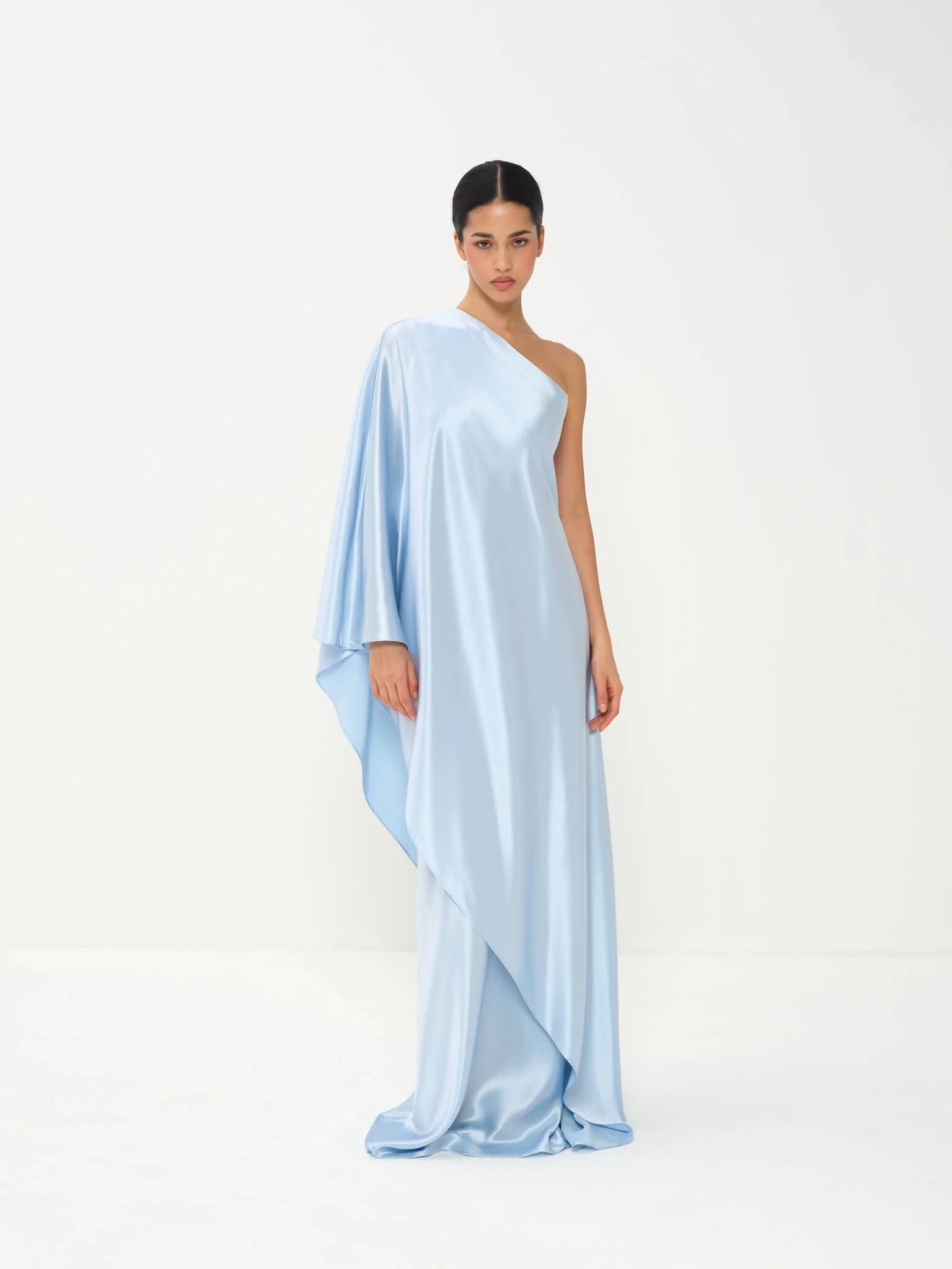 Aria Off-Shoulder Dress in Naia™ Satin - Image 7