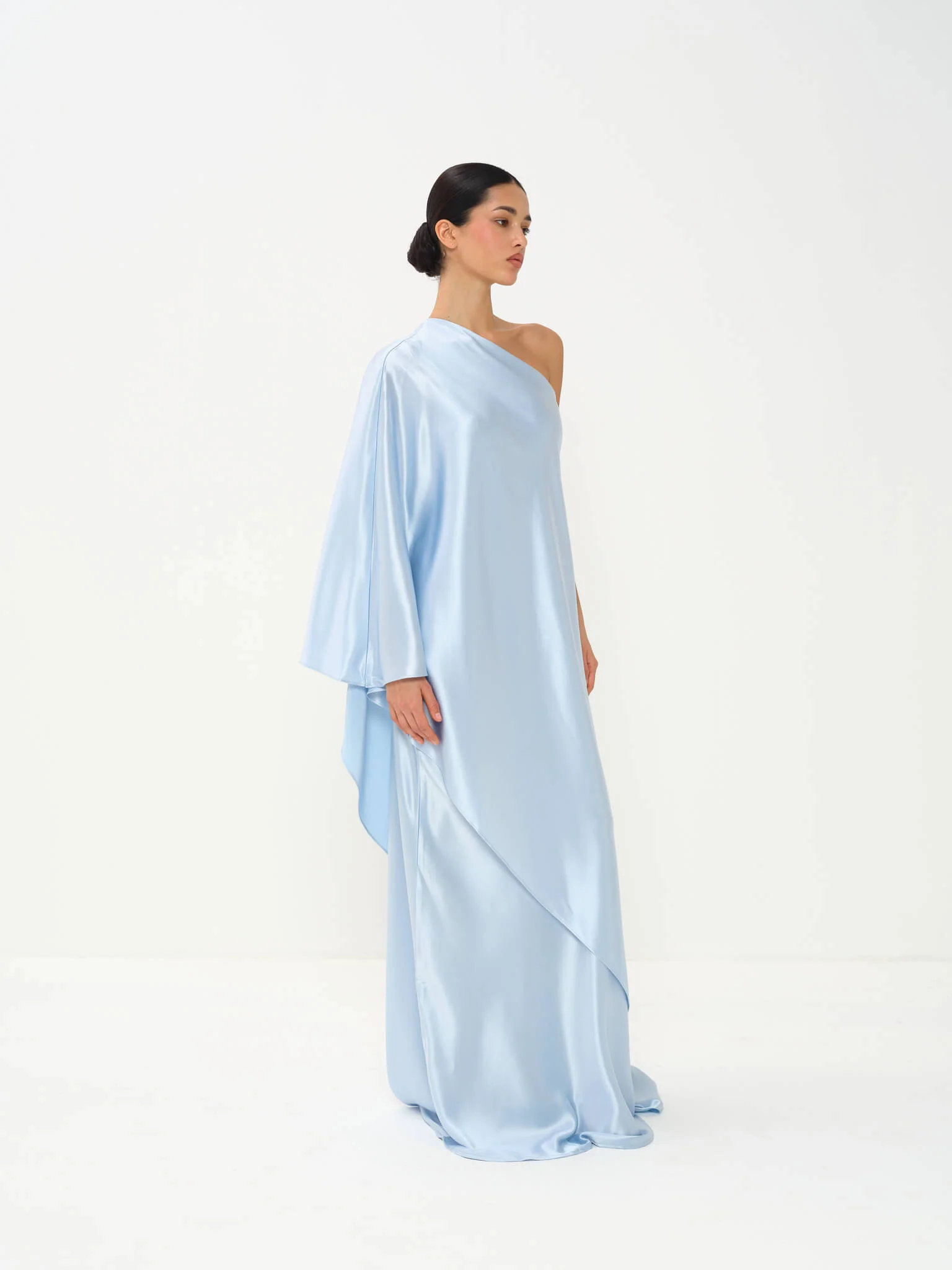 Aria Off-Shoulder Dress in Naia™ Satin - Image 8