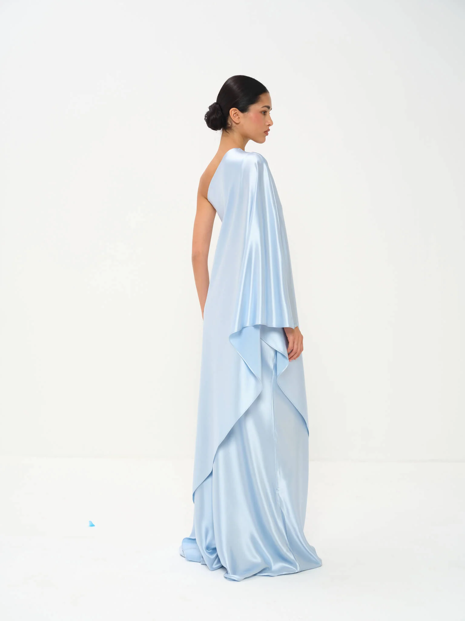 Aria Off-Shoulder Dress in Naia™ Satin - Image 9