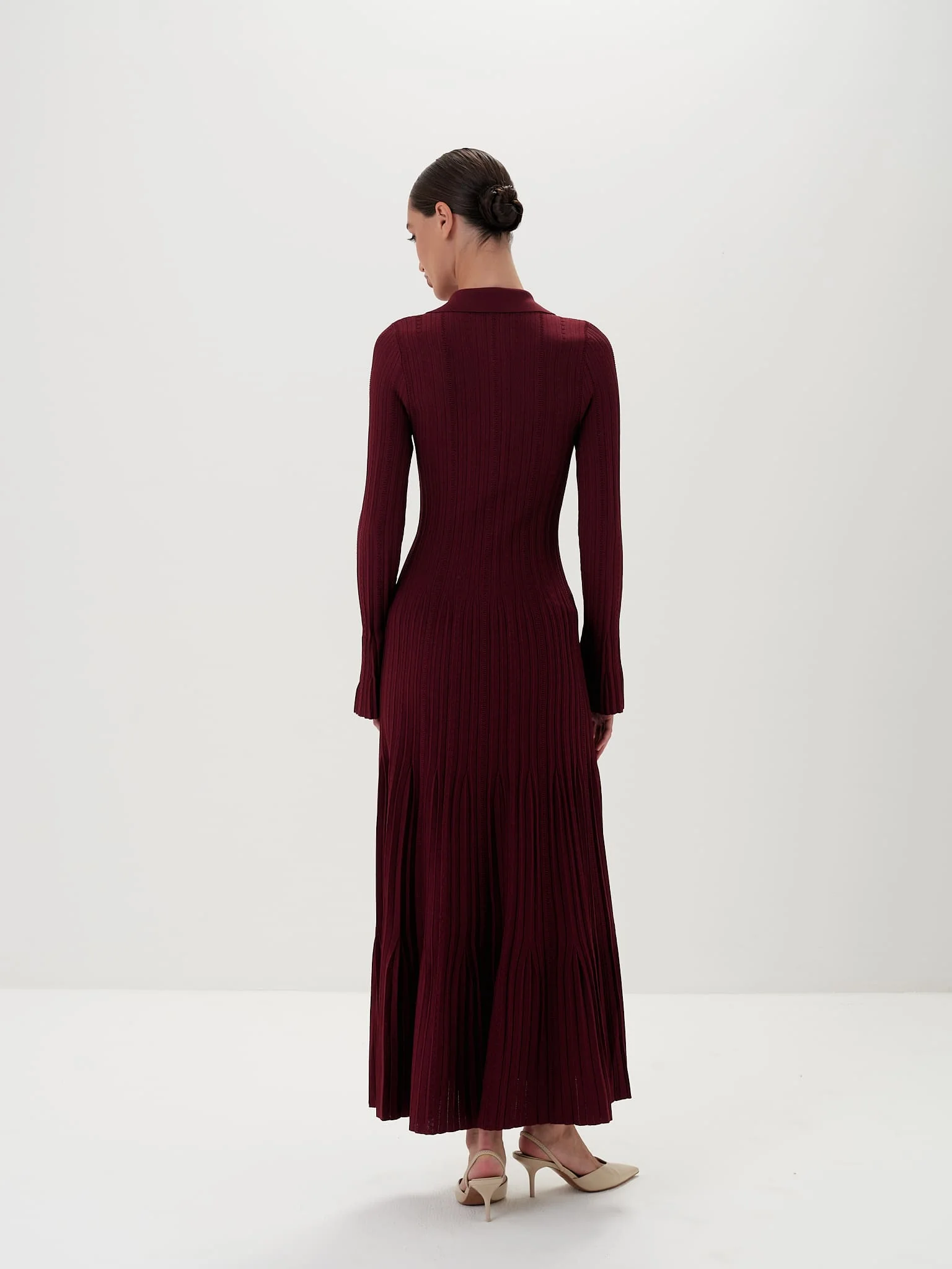 Aurelie Buttoned Maxi Dress in Viscose Knit - Image 10