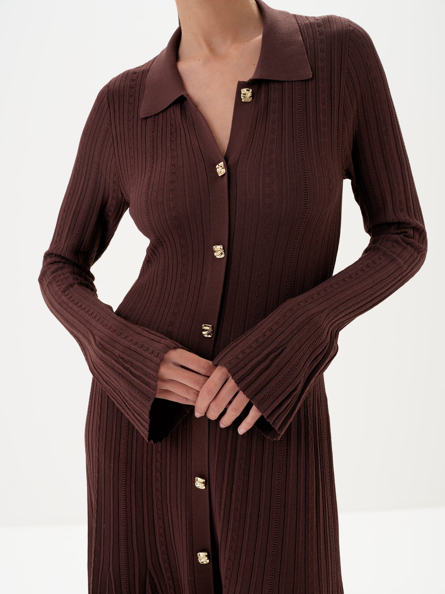 Aurelie Buttoned Maxi Dress in Viscose Knit - Image 13