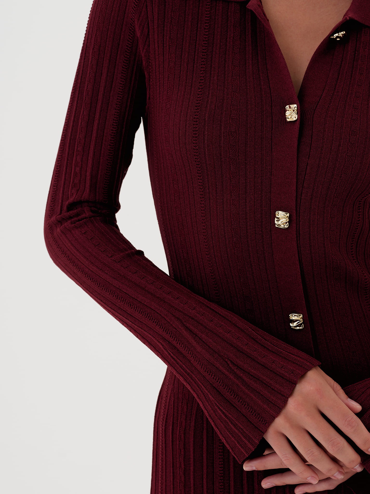 Aurelie Buttoned Maxi Dress in Viscose Knit - Image 9