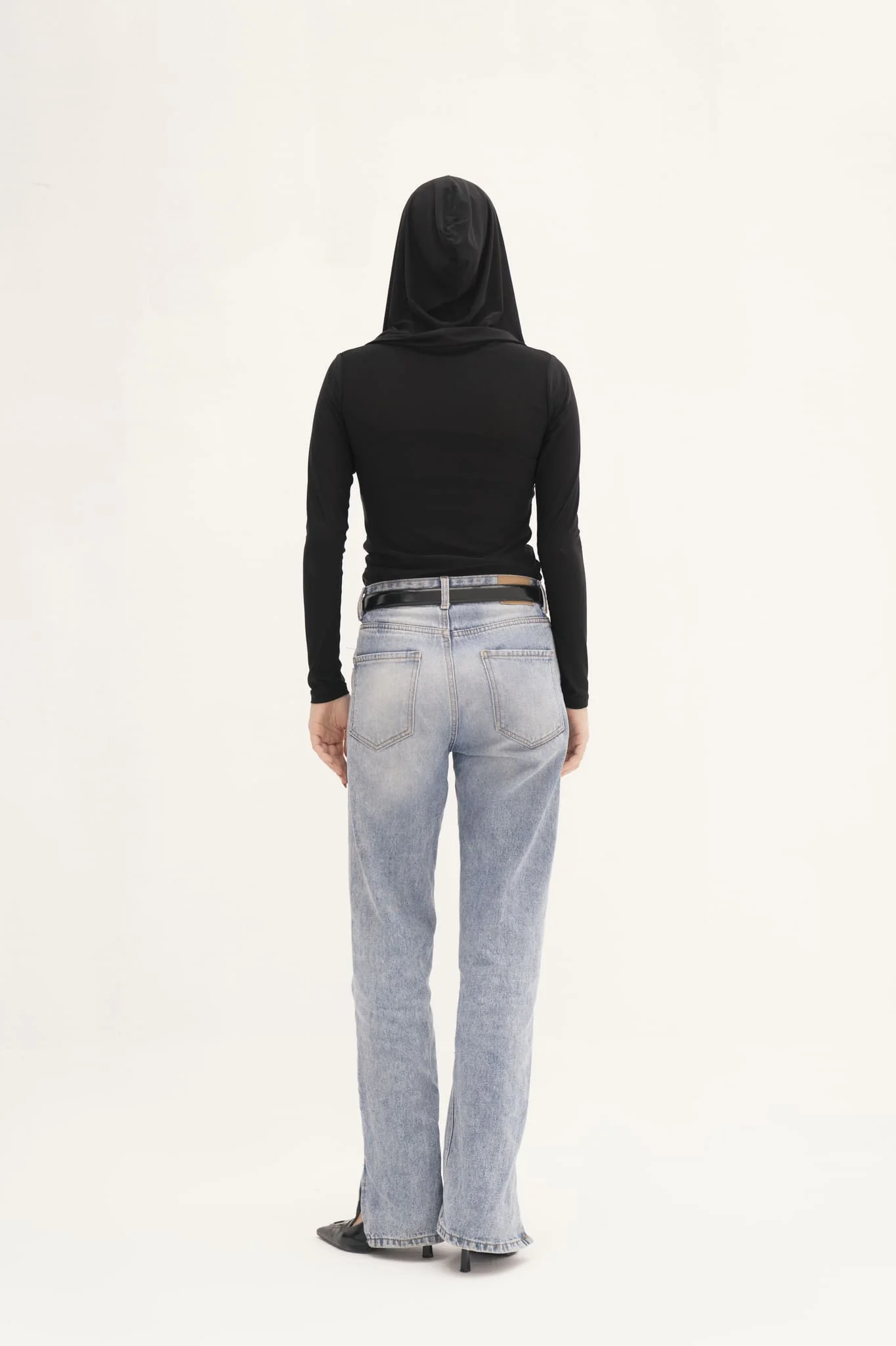 Carolyn Draped Hood Long-Sleeve Top - Image 4