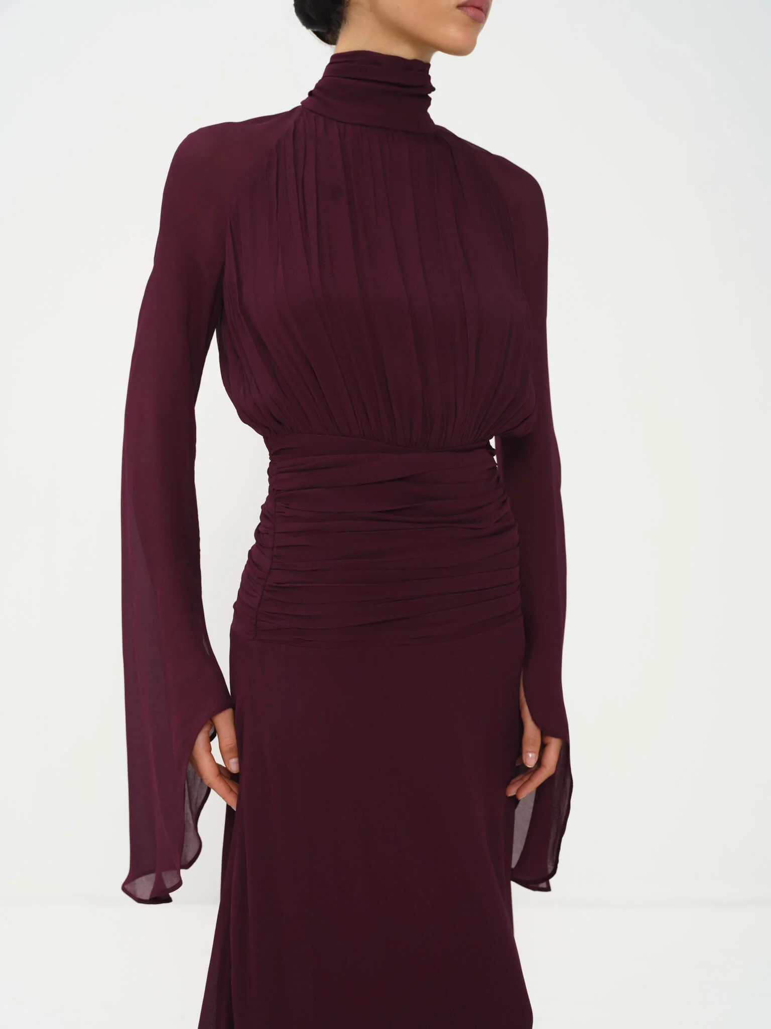 Cyria Long-Sleeve Gown in Viscose - Image 3