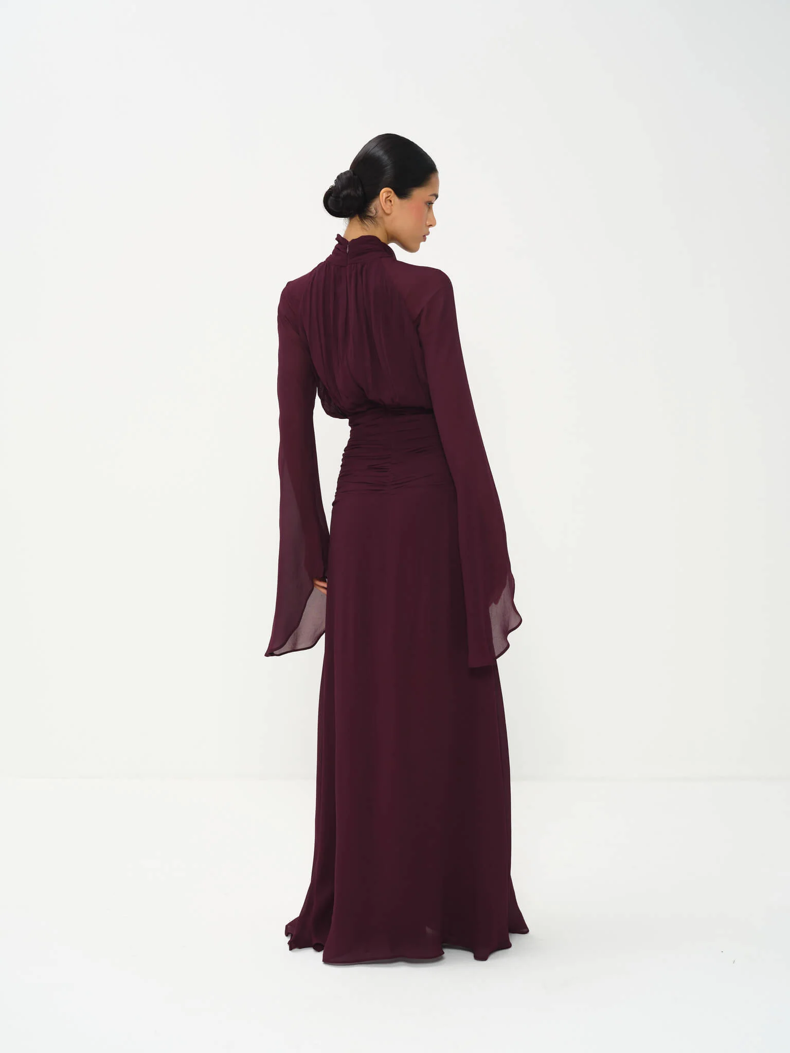Cyria Long-Sleeve Gown in Viscose - Image 5