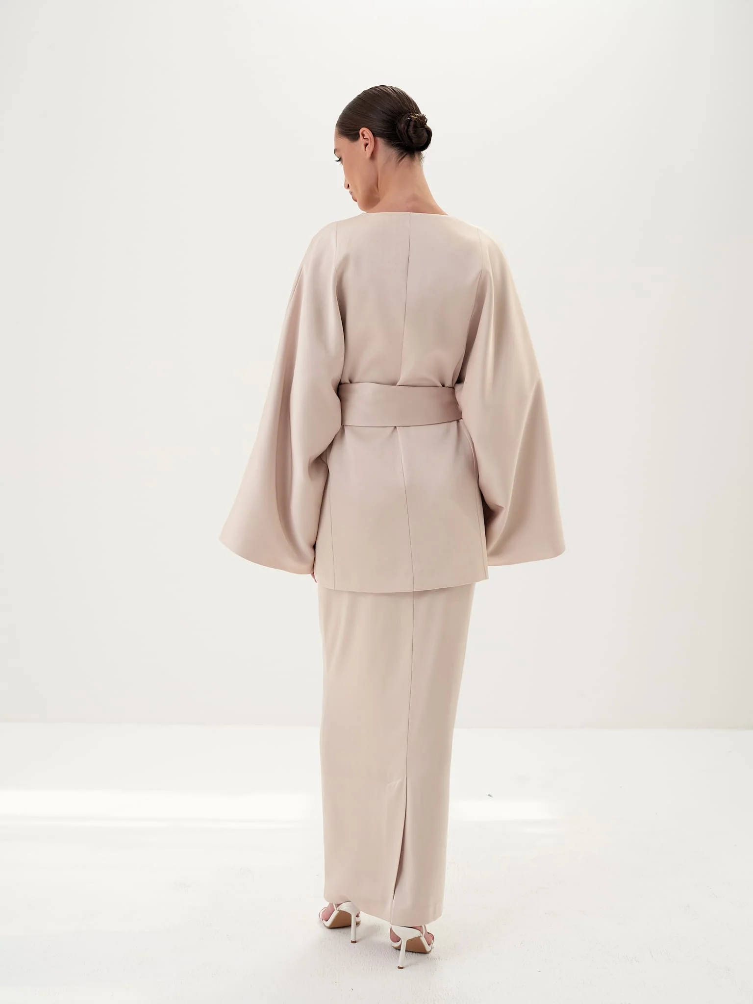 Elia Wrap Belted Jacket in Satin - Image 4