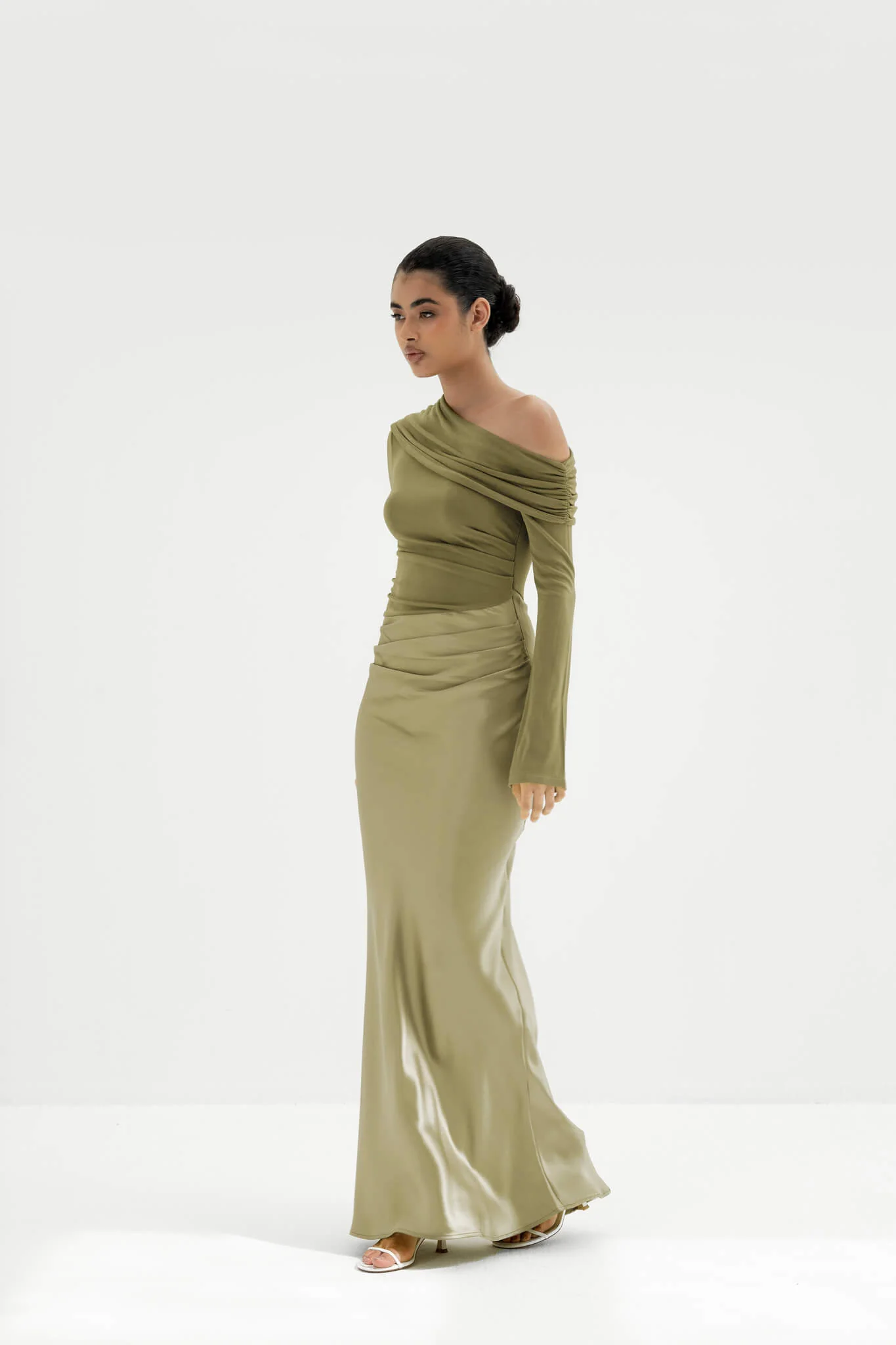 Eliane Asymmetrical Gown in Naia™ Satin - Image 3