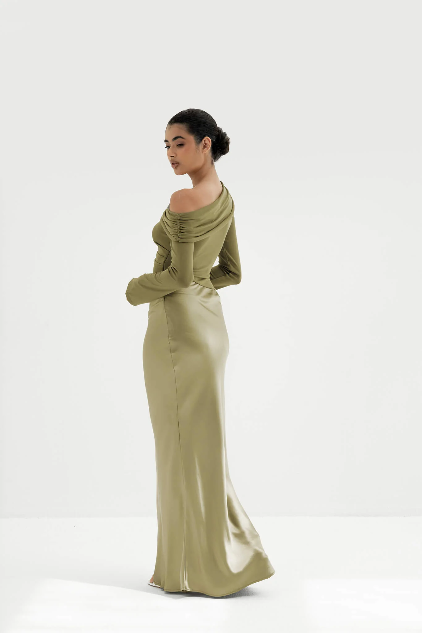 Eliane Asymmetrical Gown in Naia™ Satin - Image 4