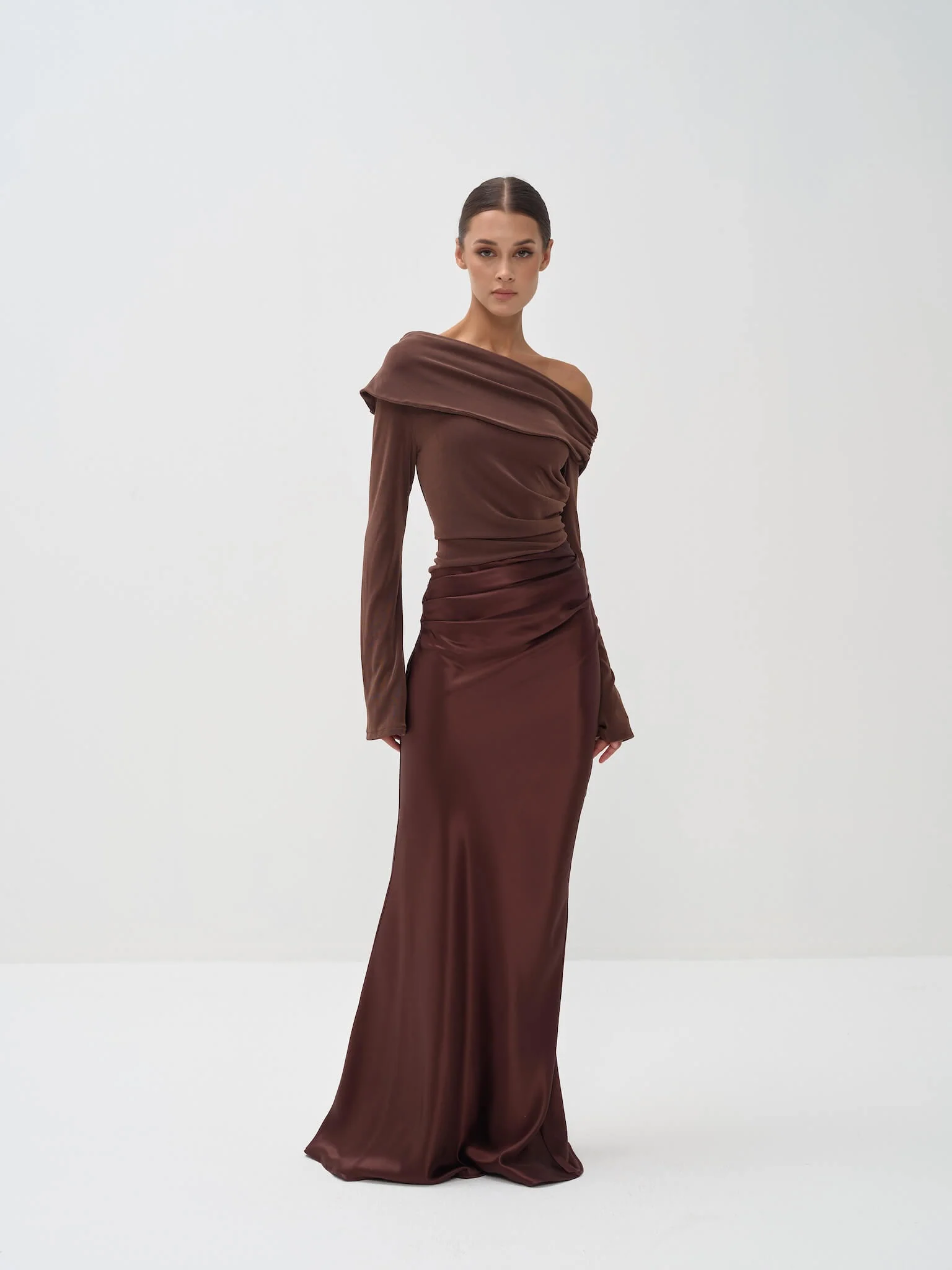 Eliane Asymmetrical Gown in Naia™ Satin - Image 6