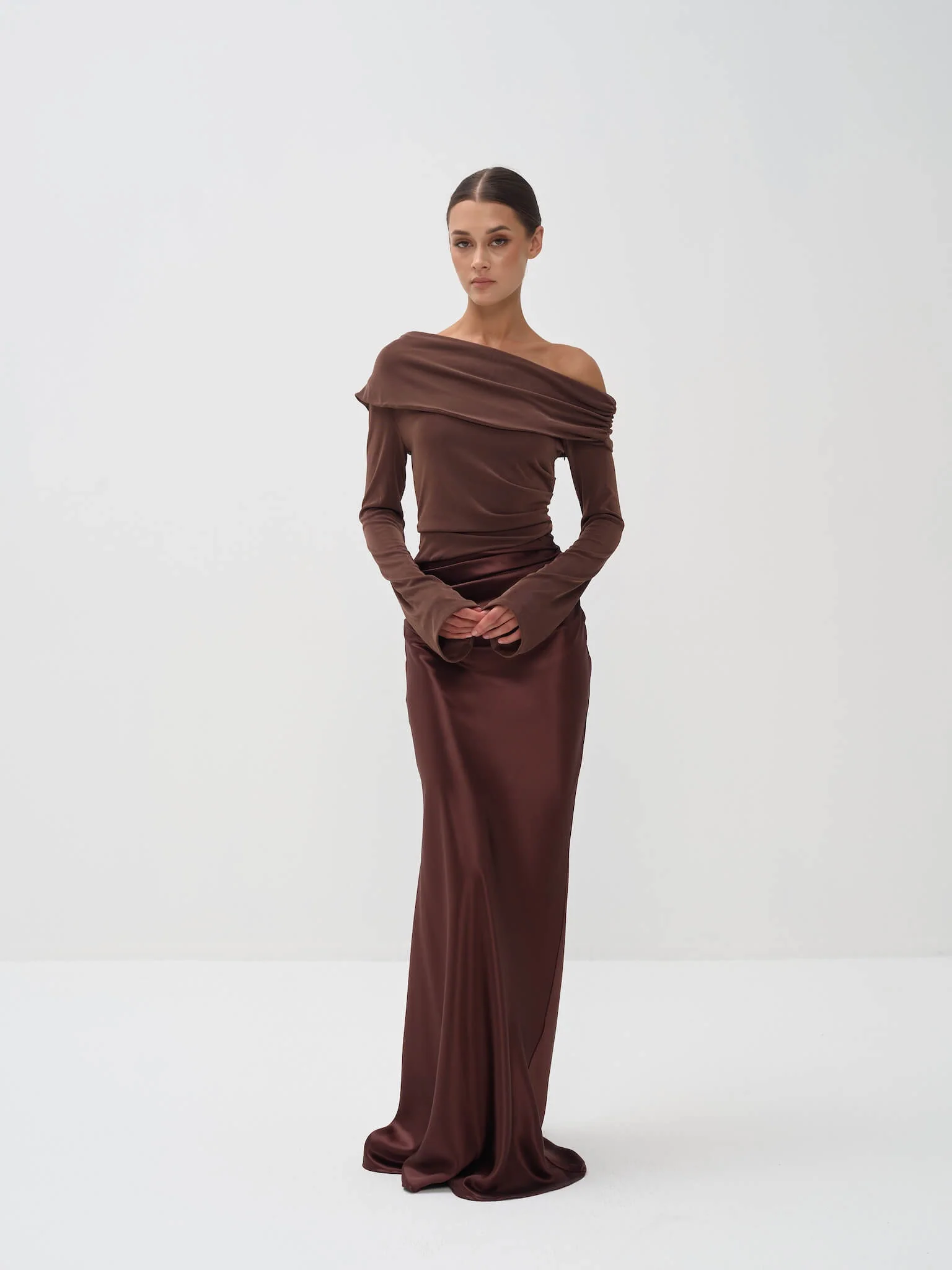 Eliane Asymmetrical Gown in Naia™ Satin - Image 7