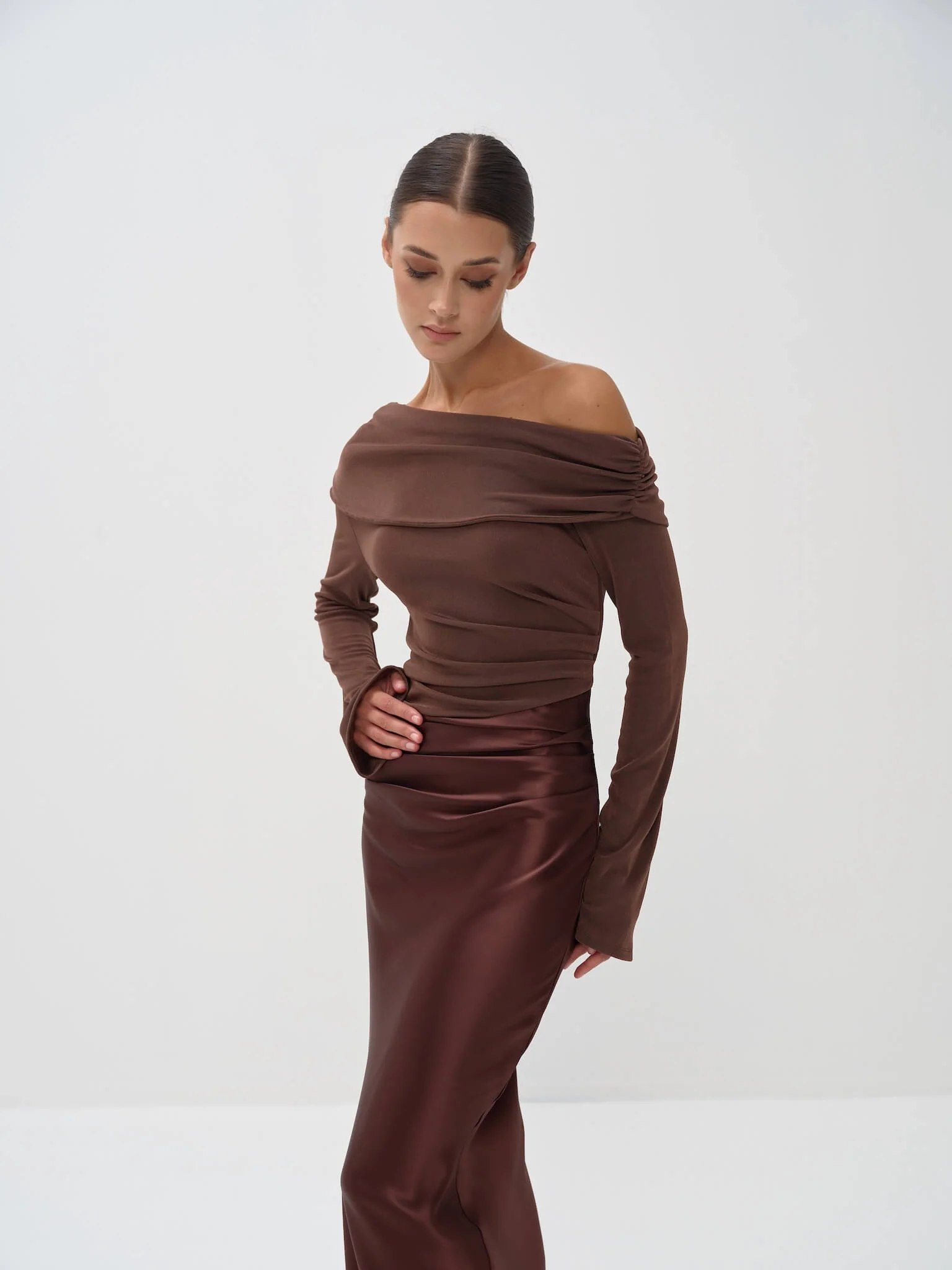 Eliane Asymmetrical Gown in Naia™ Satin - Image 8