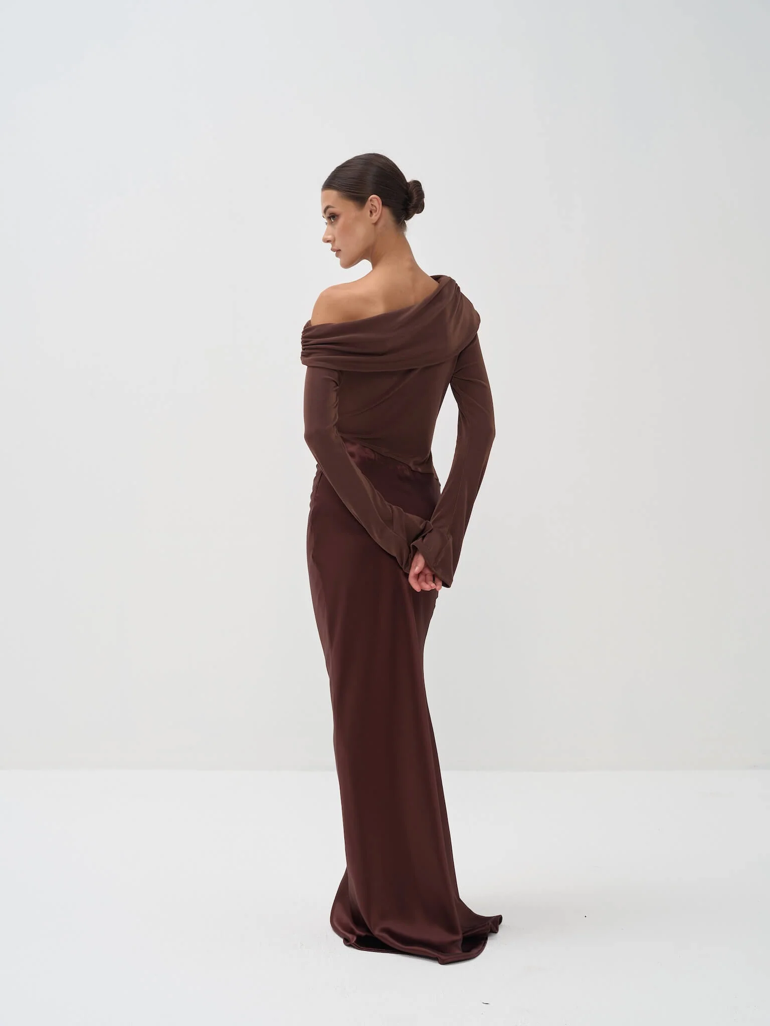 Eliane Asymmetrical Gown in Naia™ Satin - Image 9