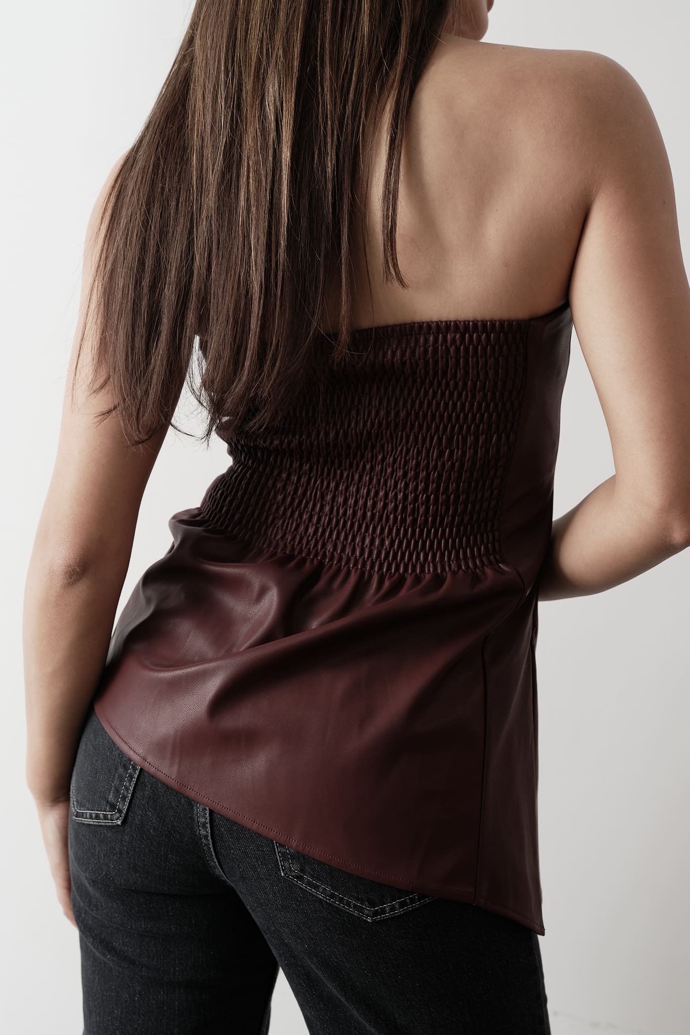 Ellie Strapless Leather Top - Image 5