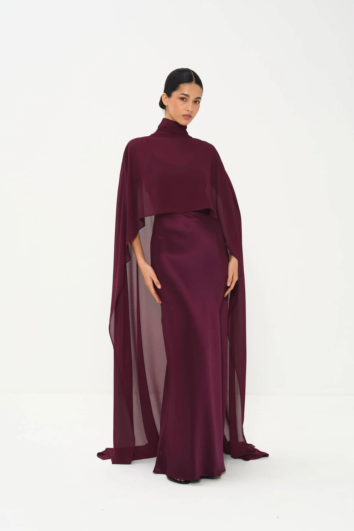Estelle Cape Gown in Naia™ Satin - Image 11