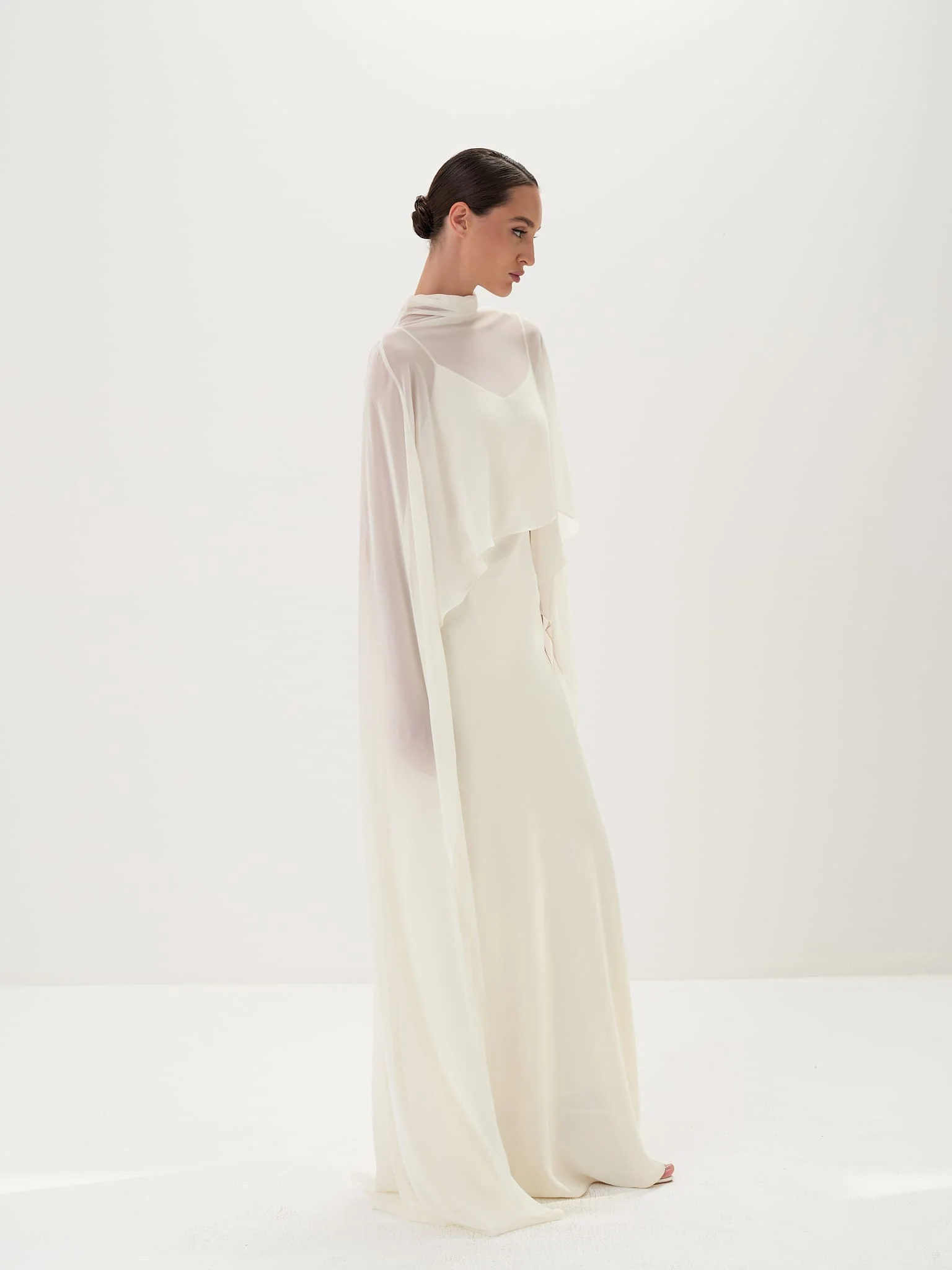 Estelle Cape Gown in Naia™ Satin - Image 3