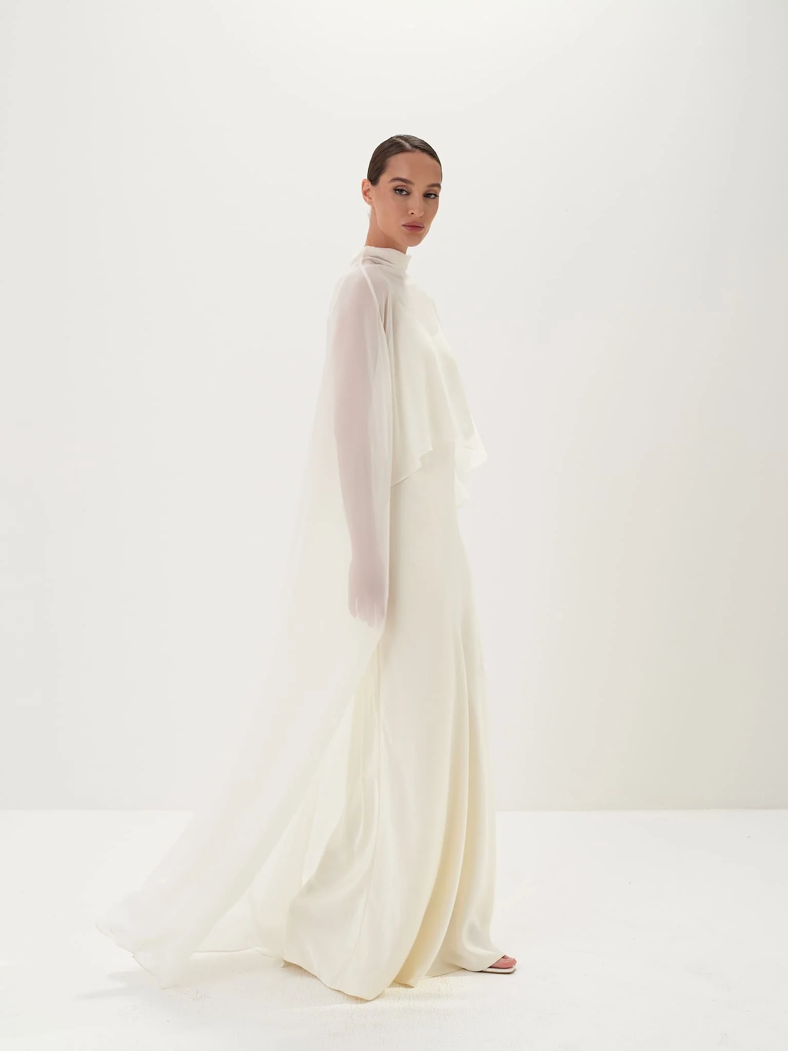 Estelle Cape Gown in Naia™ Satin - Image 4