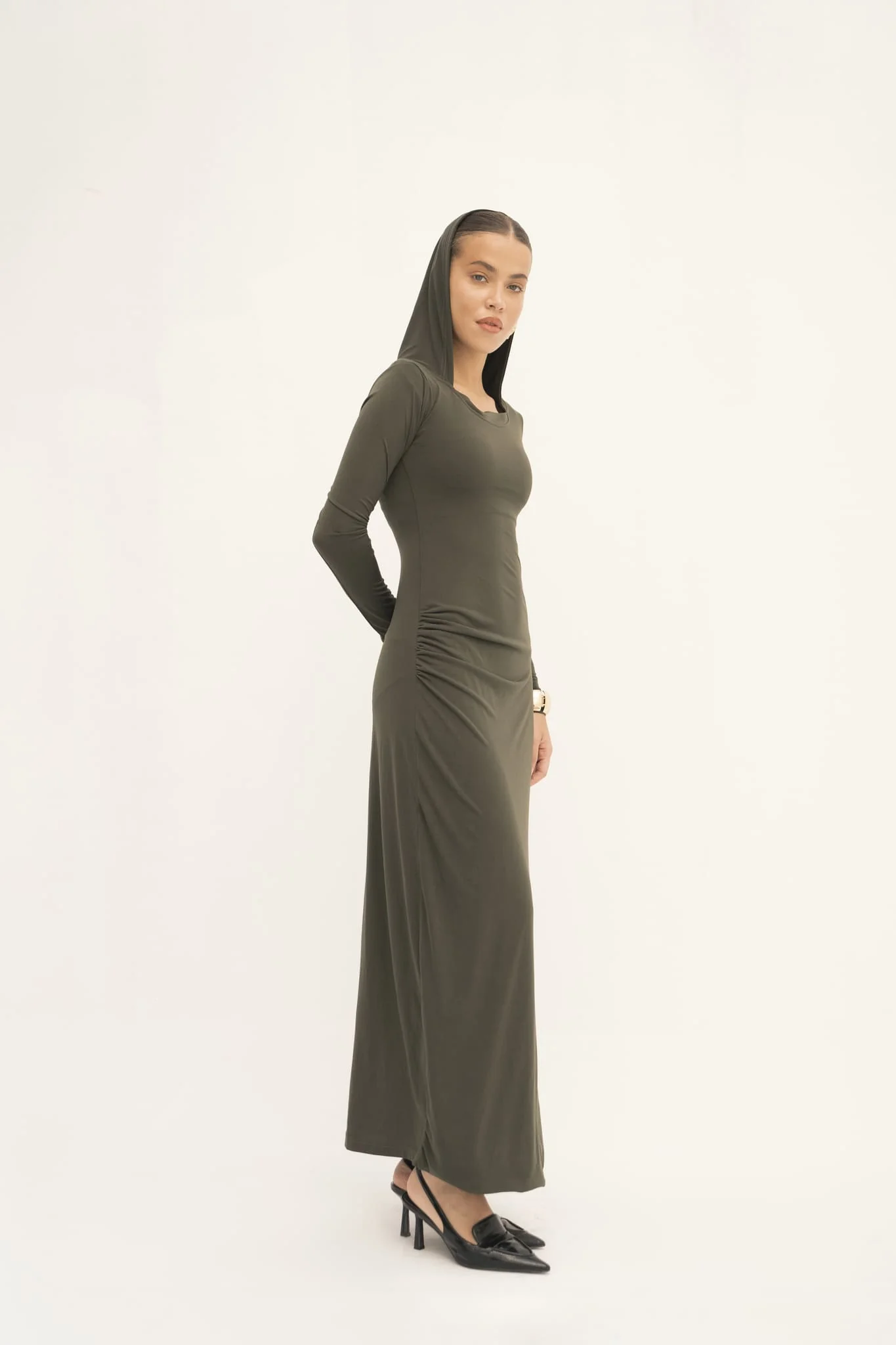 Olivia Hooded Long Sleeve Maxi Dress - Image 4
