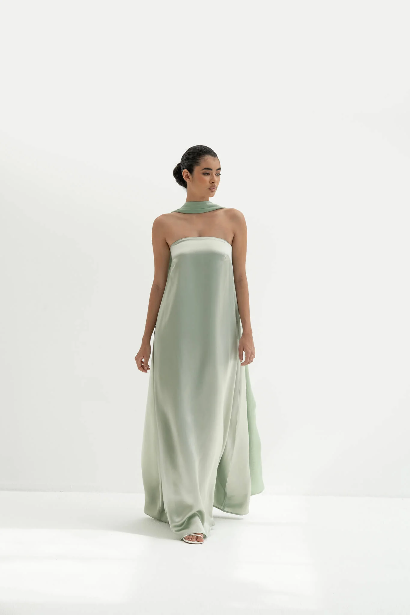 Rayssa Scarf Gown in Naia™ Satin - Image 11