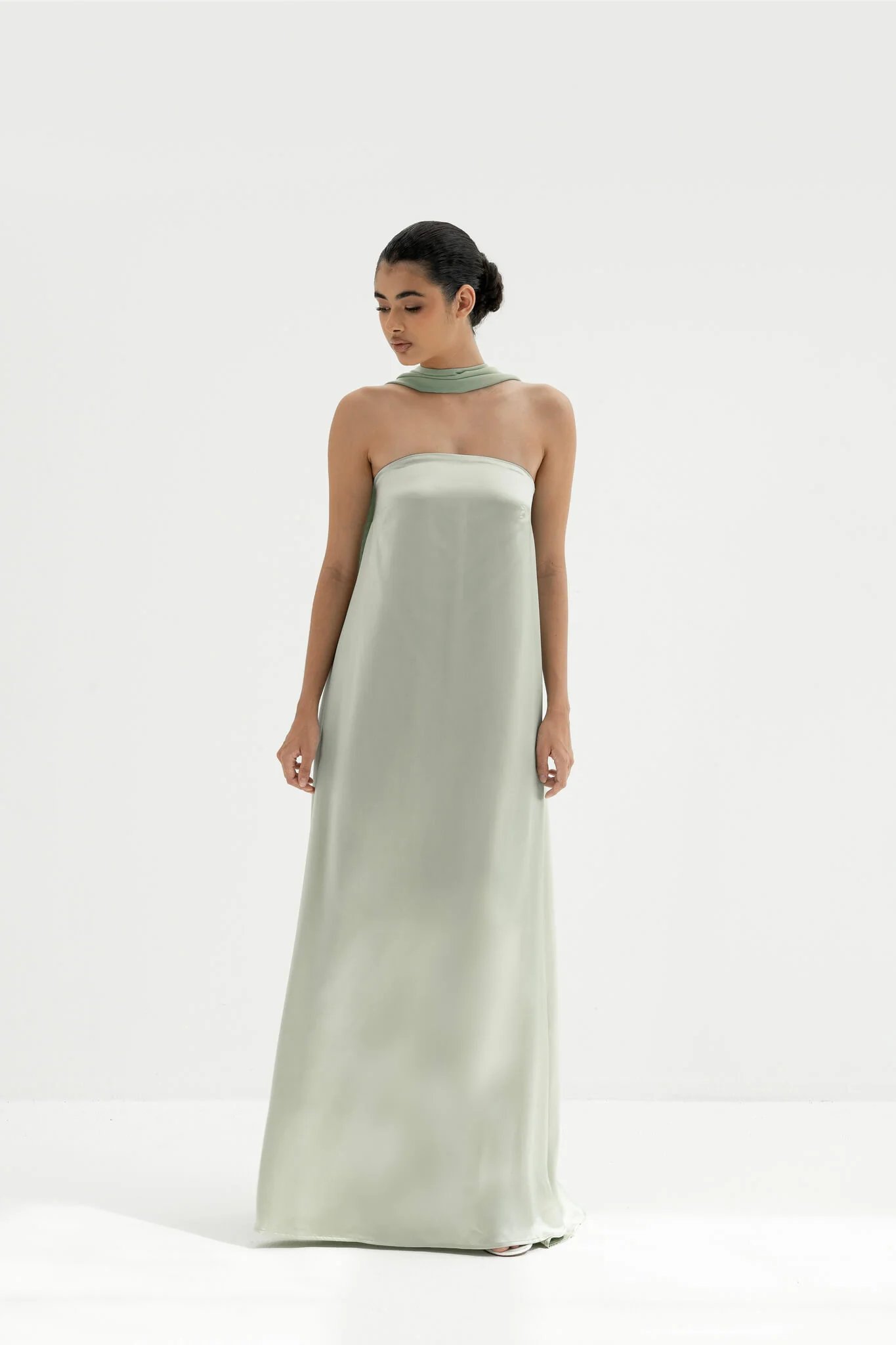 Rayssa Scarf Gown in Naia™ Satin - Image 12