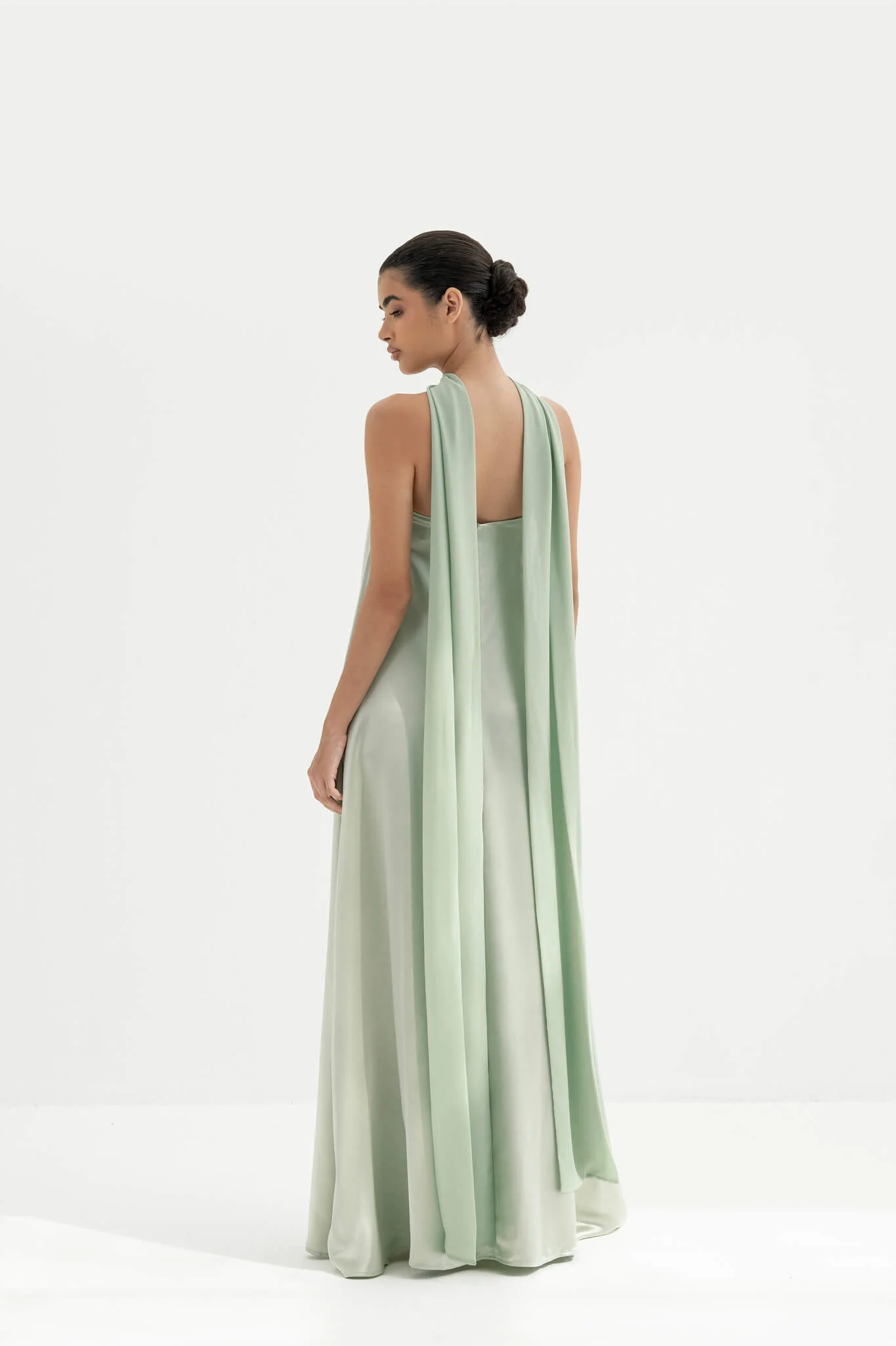 Rayssa Scarf Gown in Naia™ Satin - Image 13