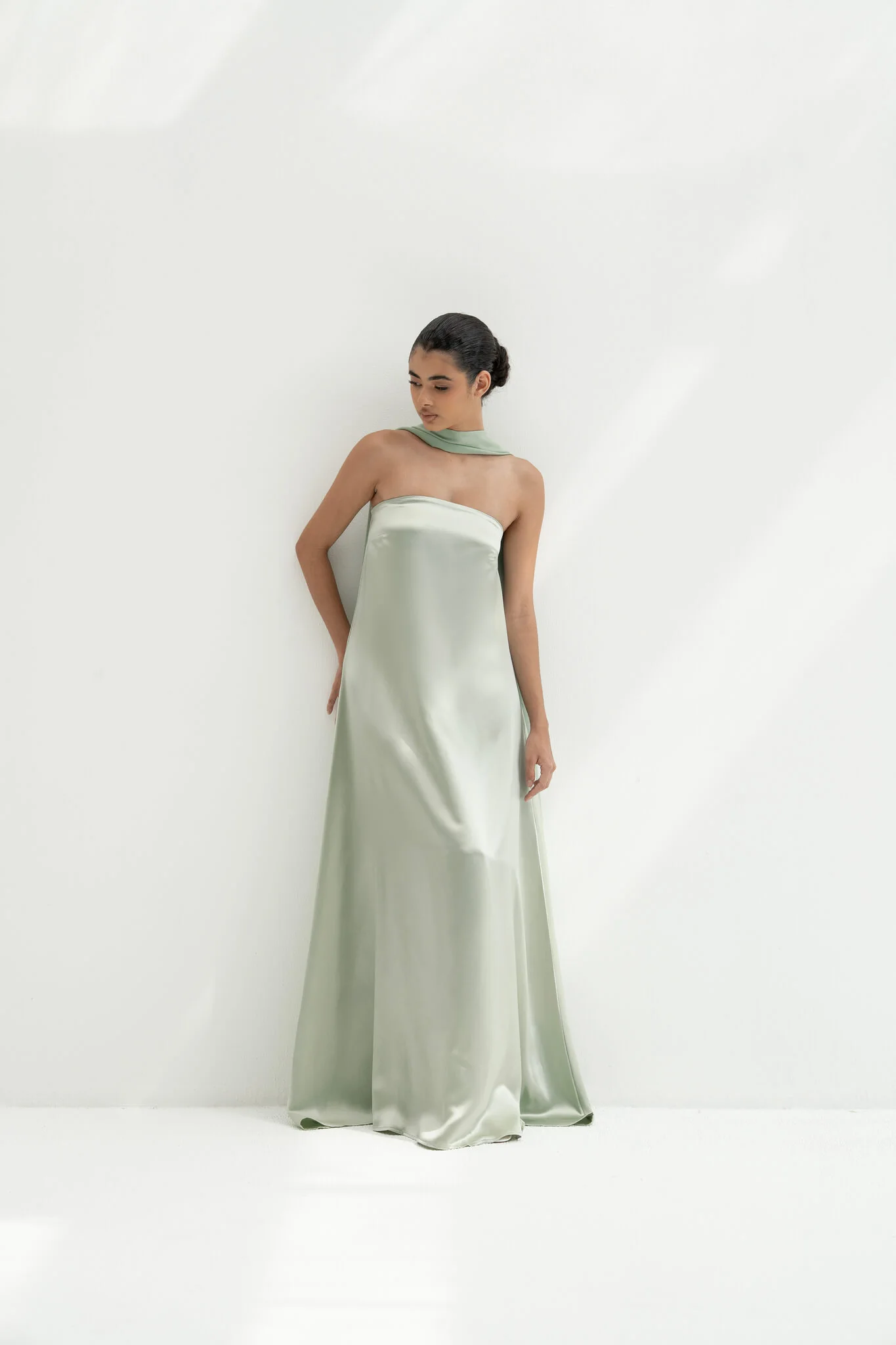 Rayssa Scarf Gown in Naia™ Satin - Image 14