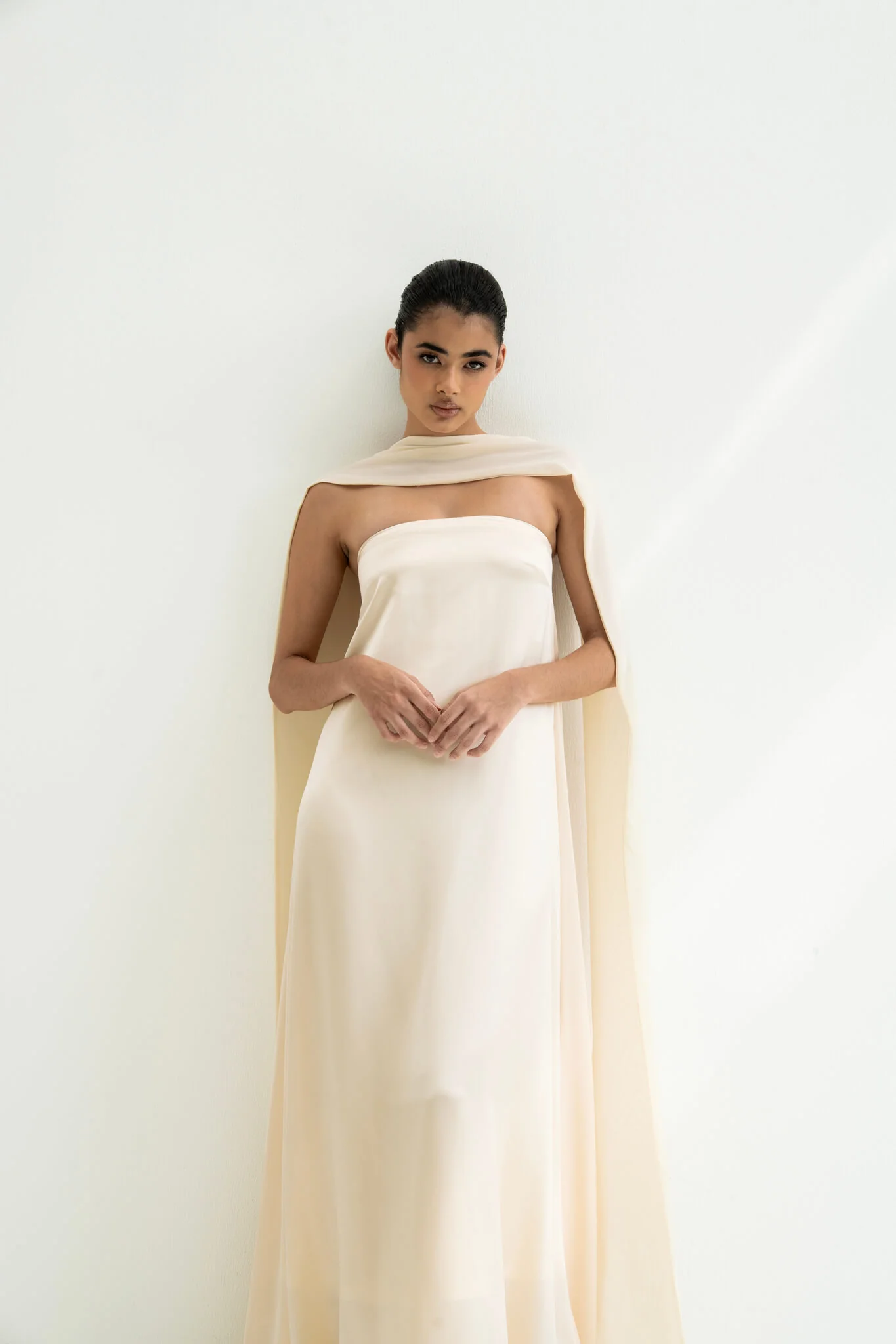 Rayssa Scarf Gown in Naia™ Satin - Image 3