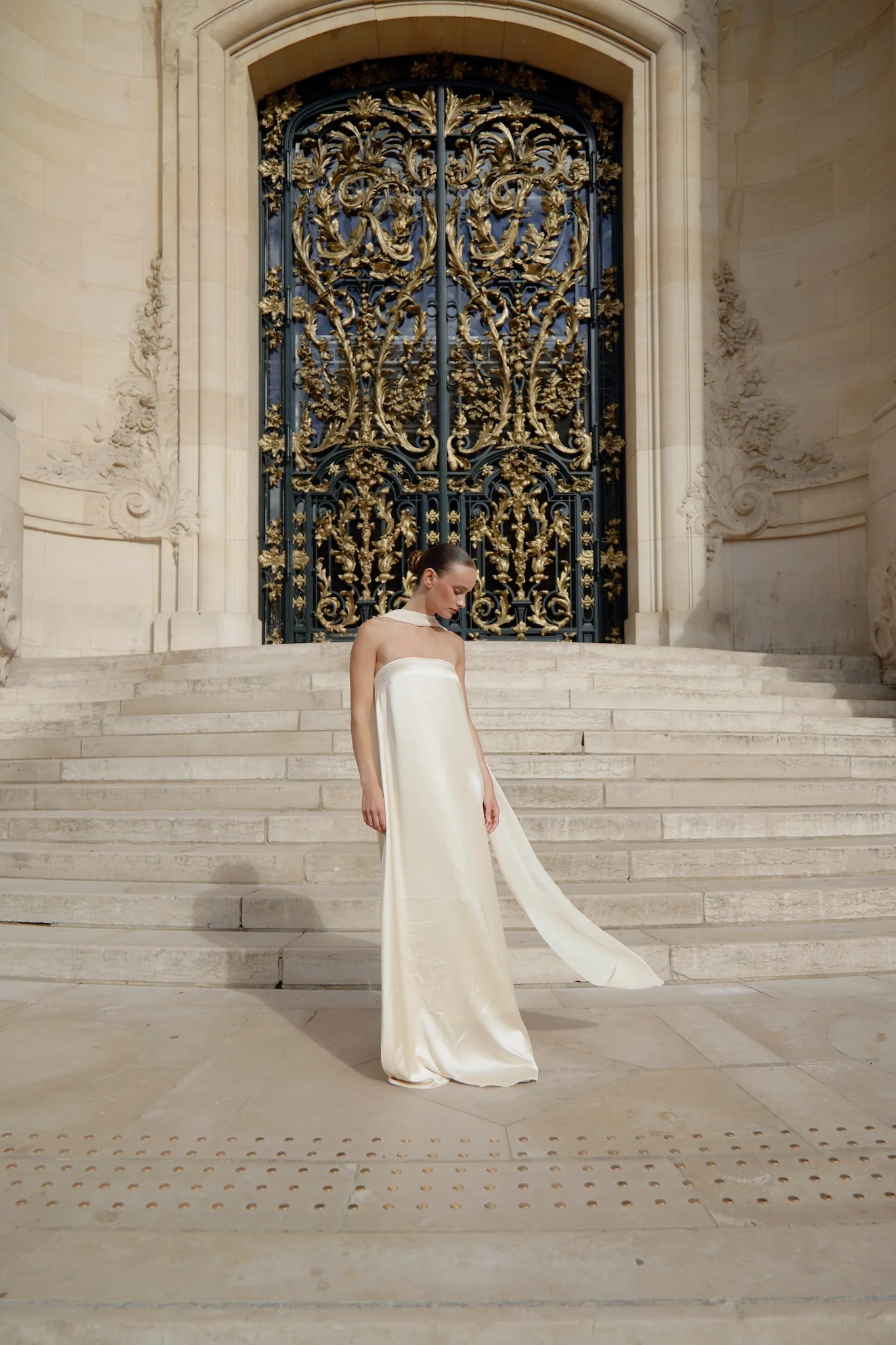 Rayssa Scarf Gown in Naia™ Satin - Image 6