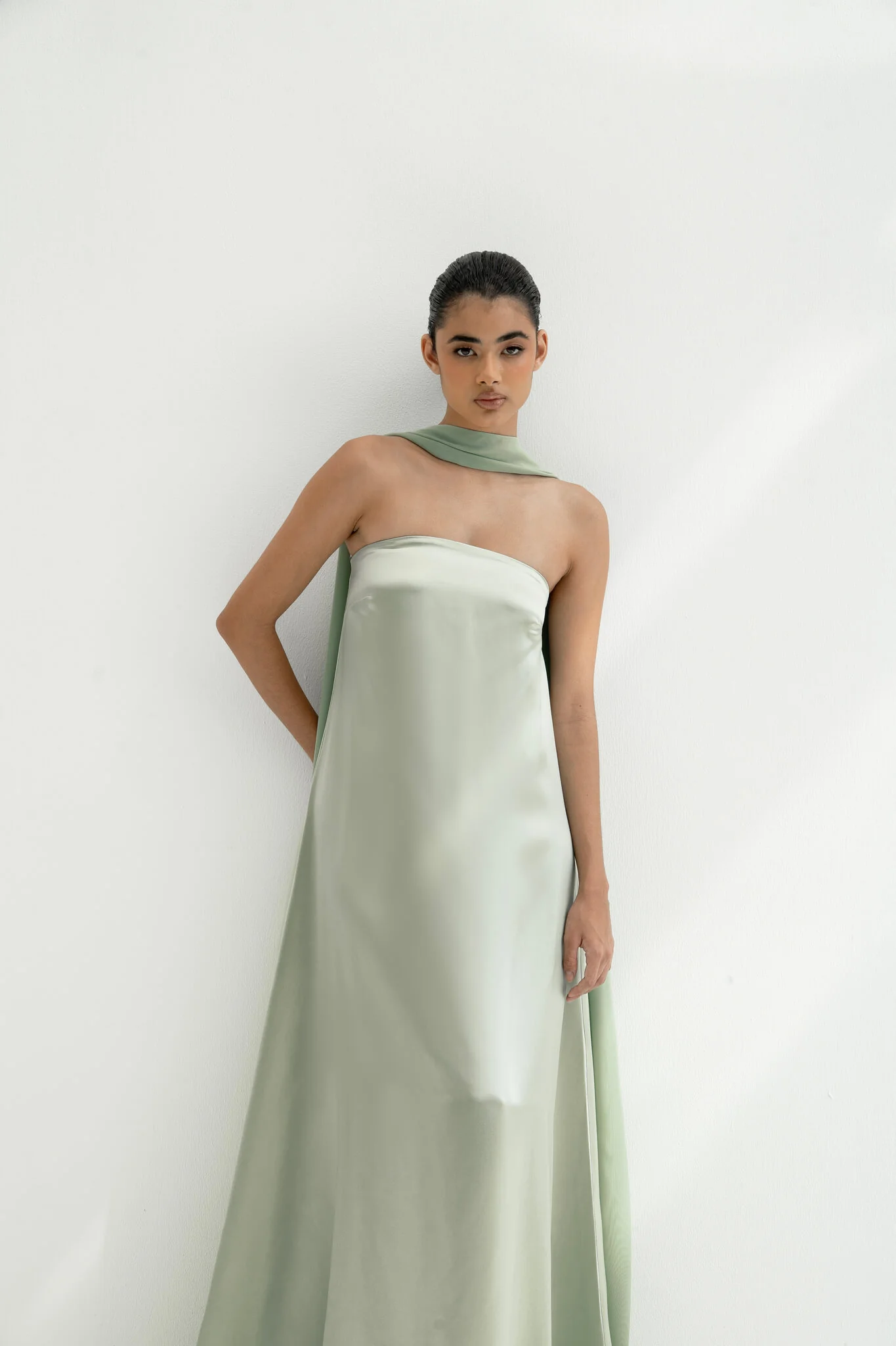 Rayssa Scarf Gown in Naia™ Satin - Image 9