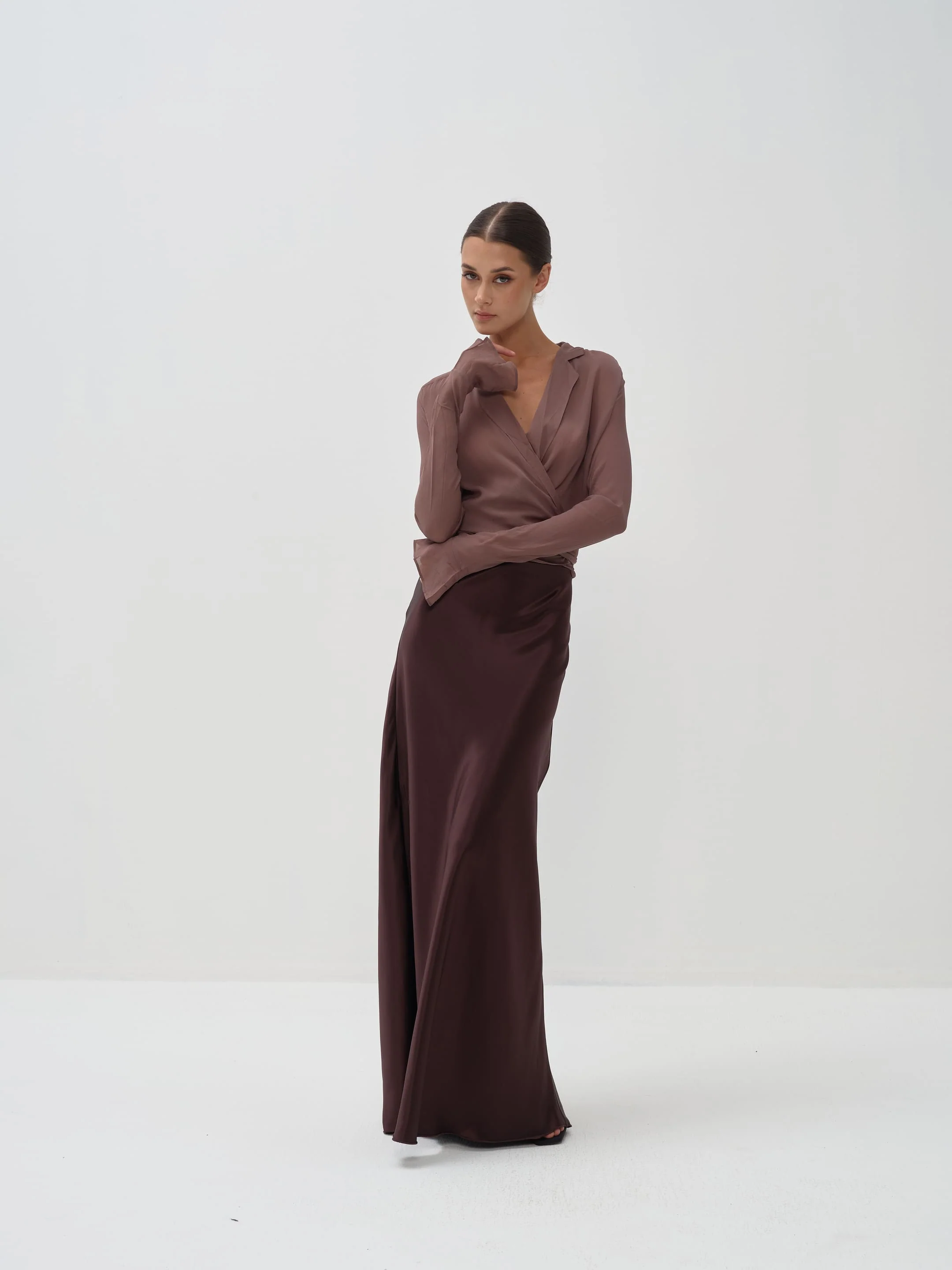 Rhea Maxi Skirt in Naia™ Satin - Image 3