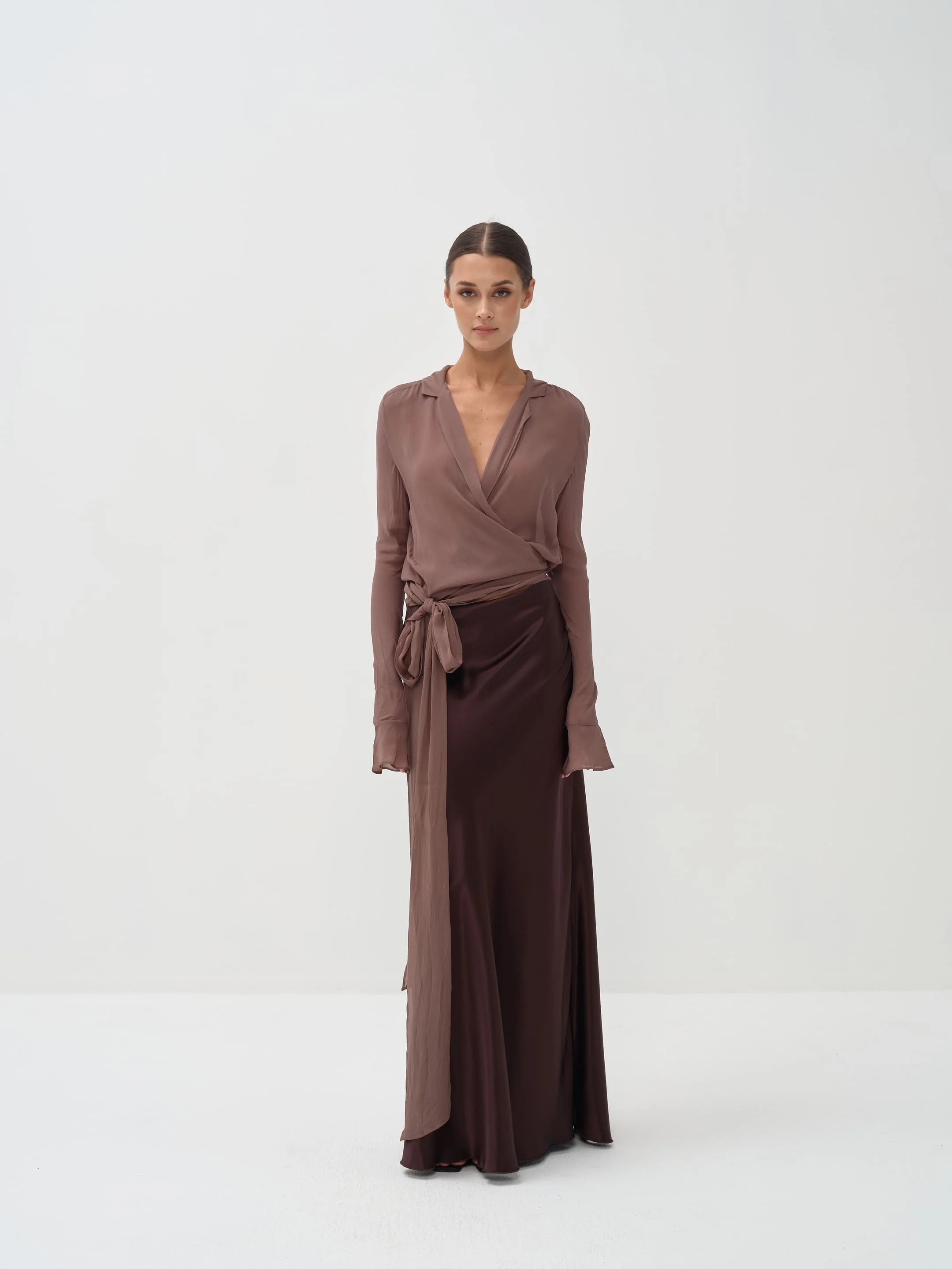 Rhea Maxi Skirt in Naia™ Satin - Image 4