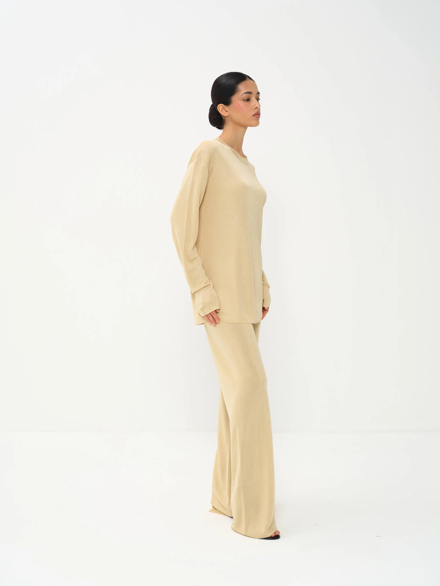 Sadeen Long Sleeve Shirt in Viscose Knit with Lurex - Image 3