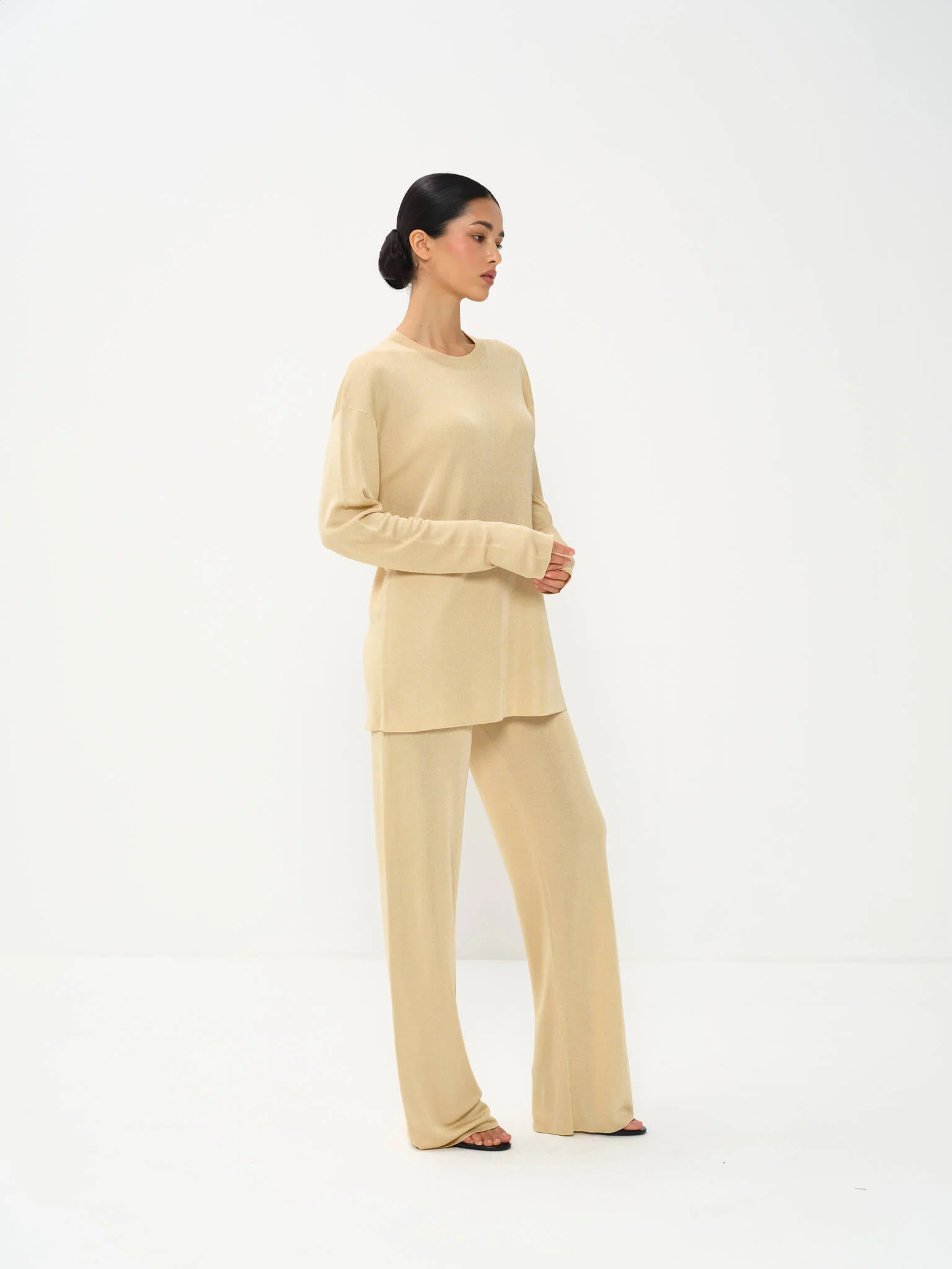 Sadeen Straight-Leg Pants in Viscose Knit with Lurex - Image 4