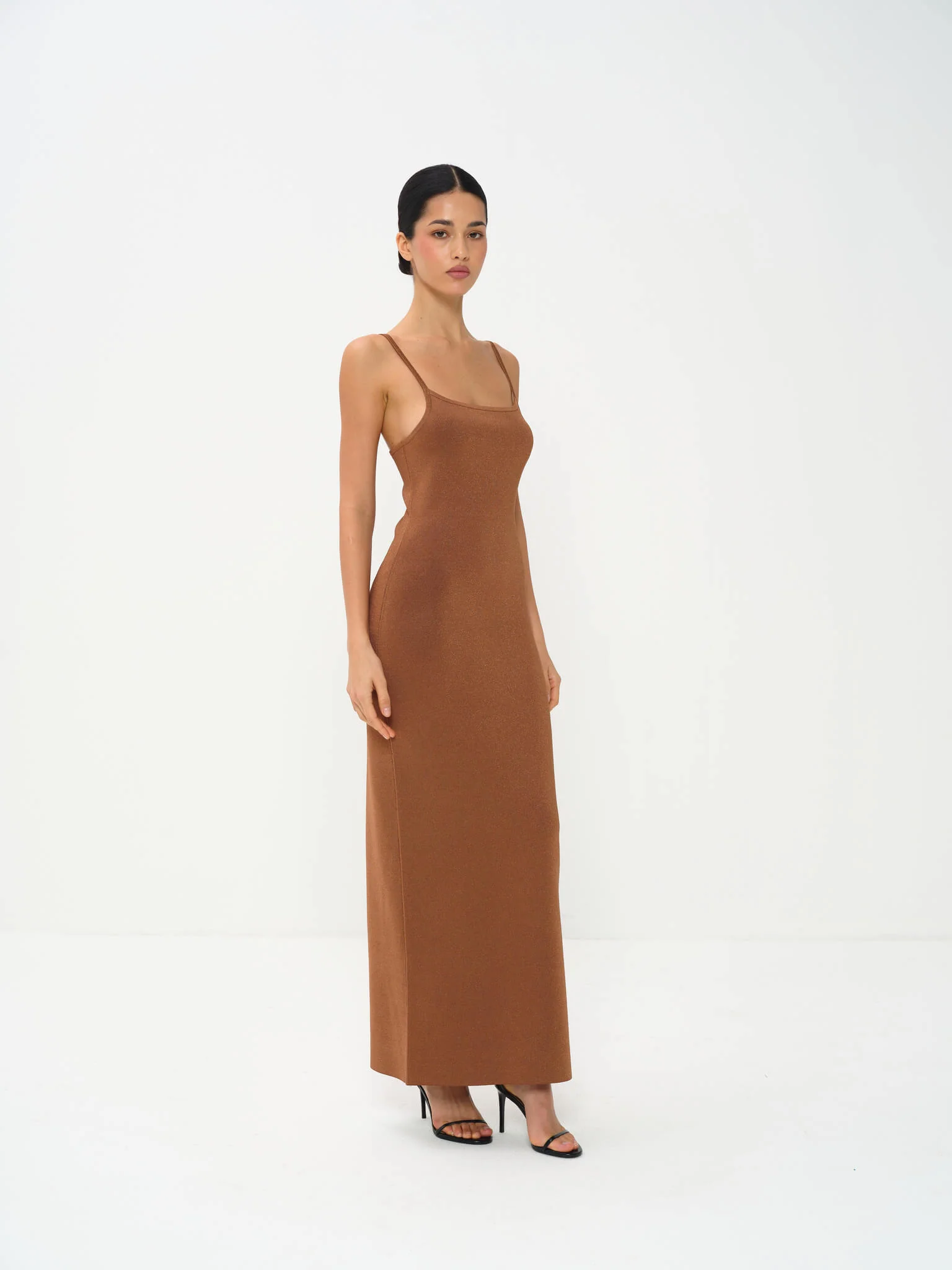 Selene Draped Maxi Dress in Viscose Knit with Lurex - Image 5