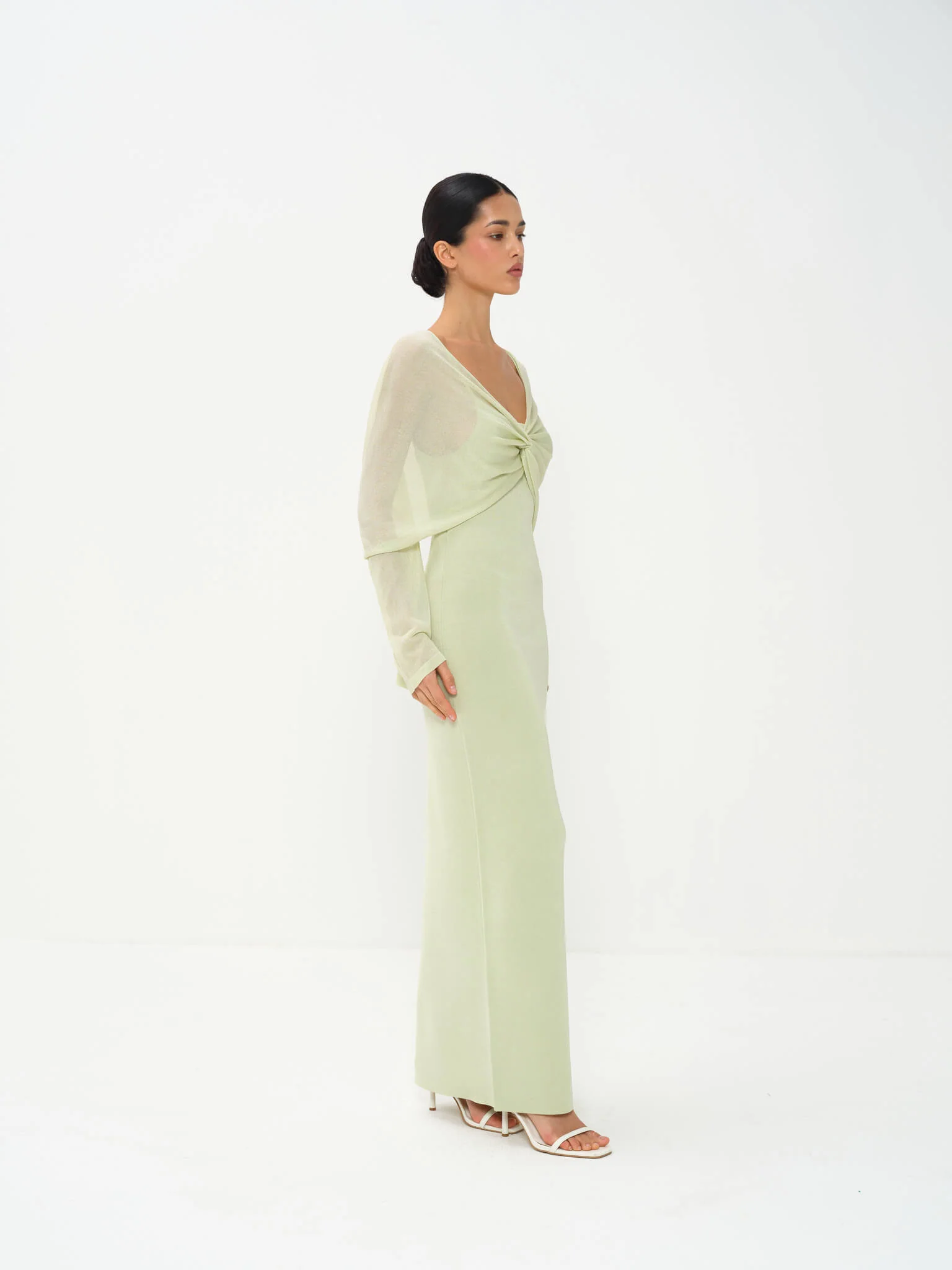 Selene Draped Maxi Dress in Viscose Knit with Lurex - Image 7