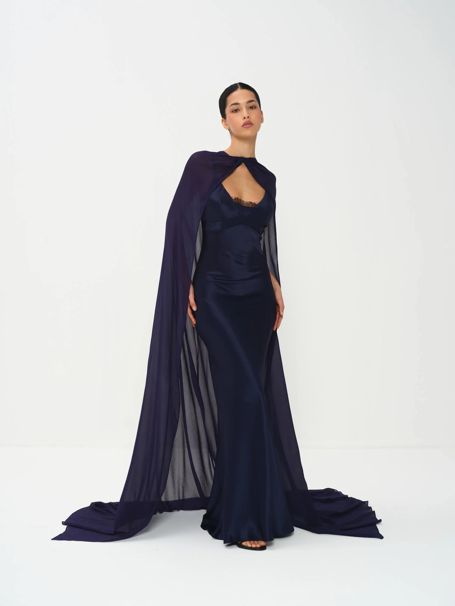 Siora Cape Gown in Naia™ Satin - Image 4