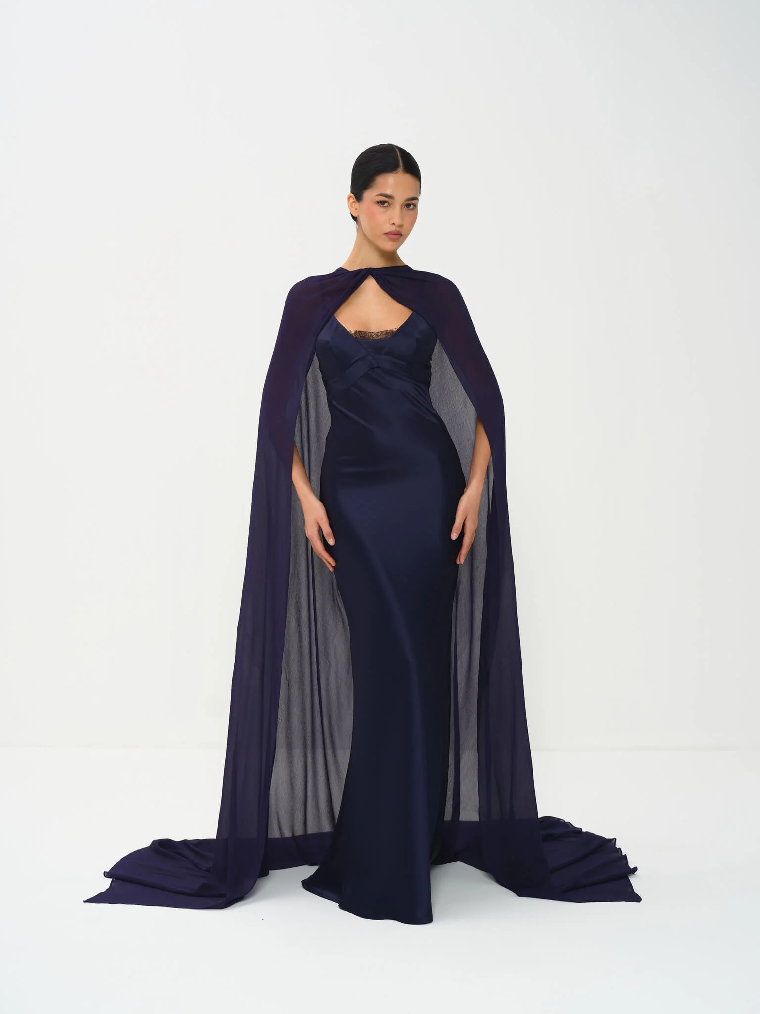 Siora Cape Gown in Naia™ Satin - Image 8