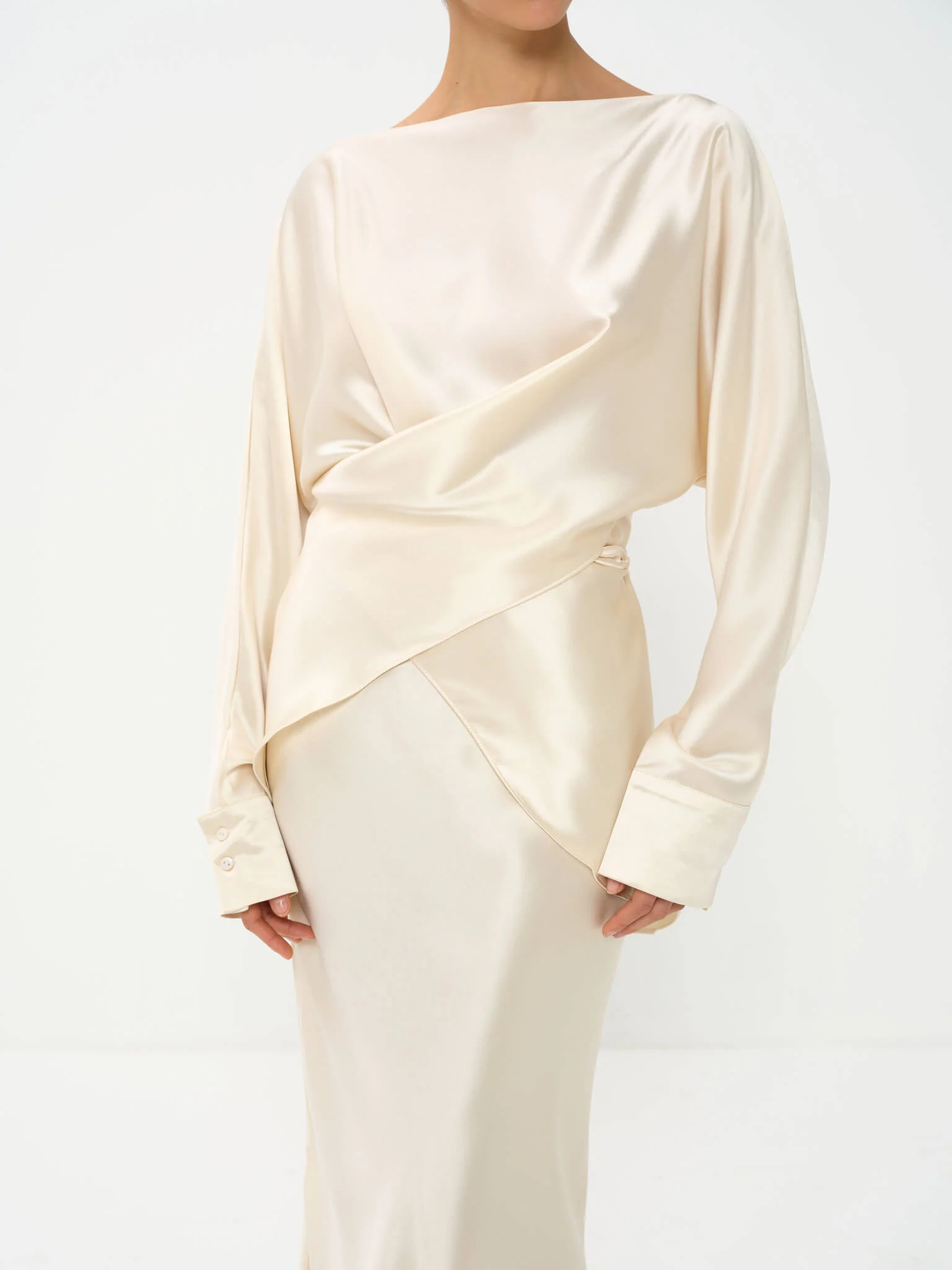 Tessa Top & Skirt Set in Satin - Image 3