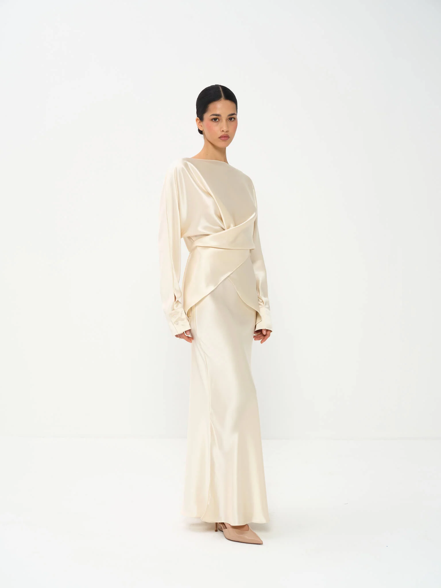 Tessa Top & Skirt Set in Satin - Image 4