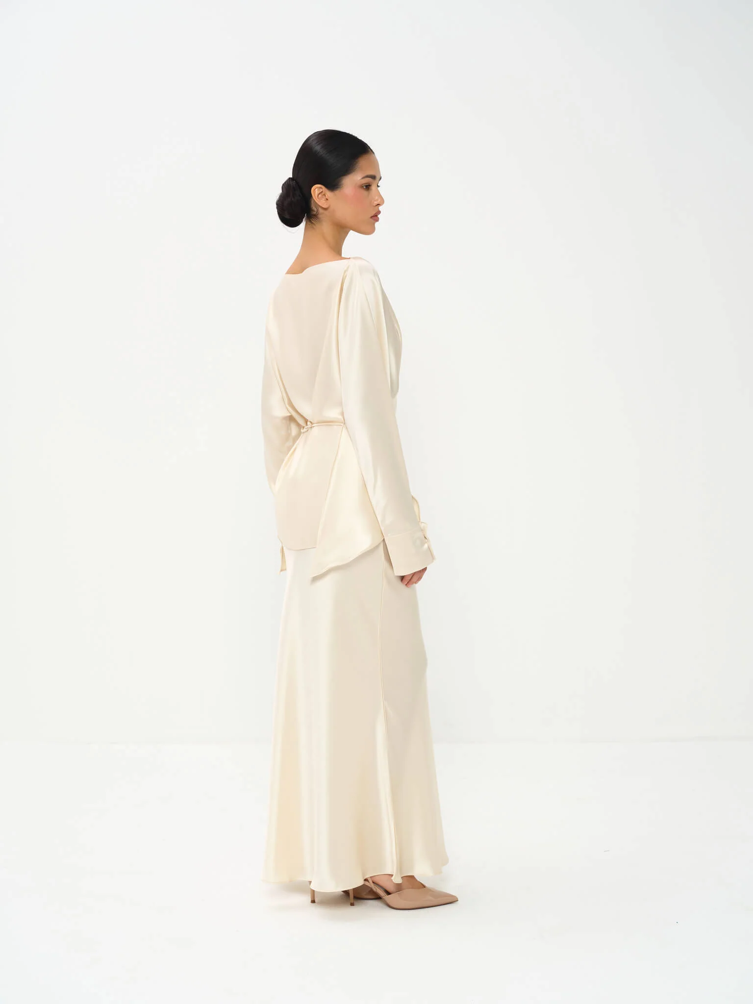 Tessa Top & Skirt Set in Satin - Image 5