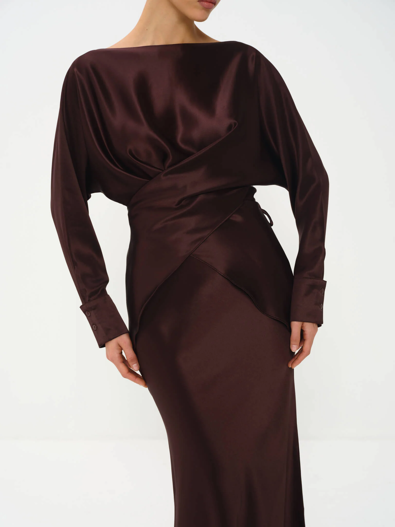 Tessa Top & Skirt Set in Satin - Image 9